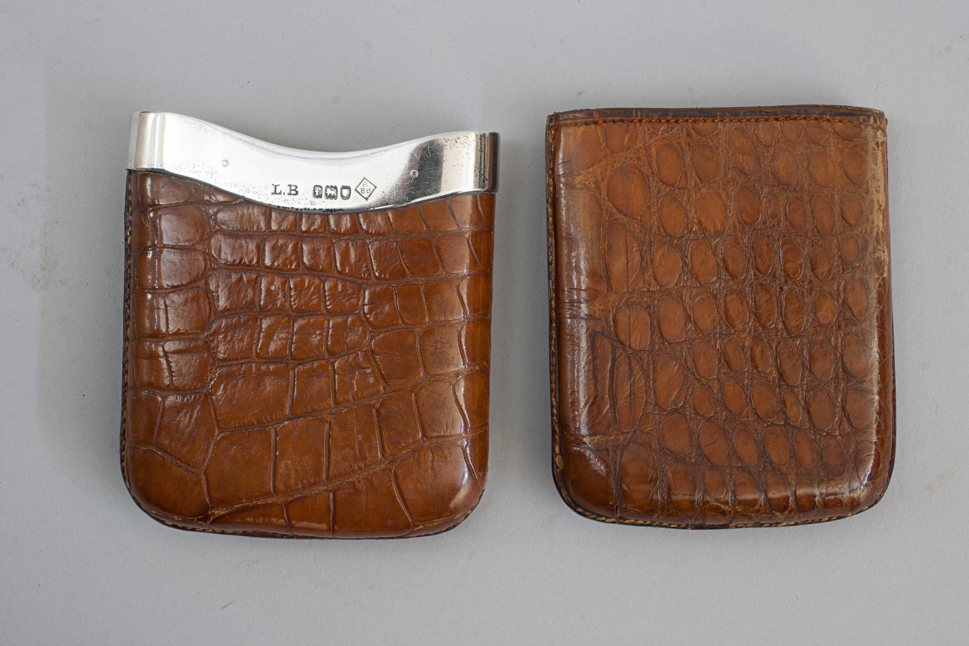 Leather Cigar Case With Silver Mount For Sale 2