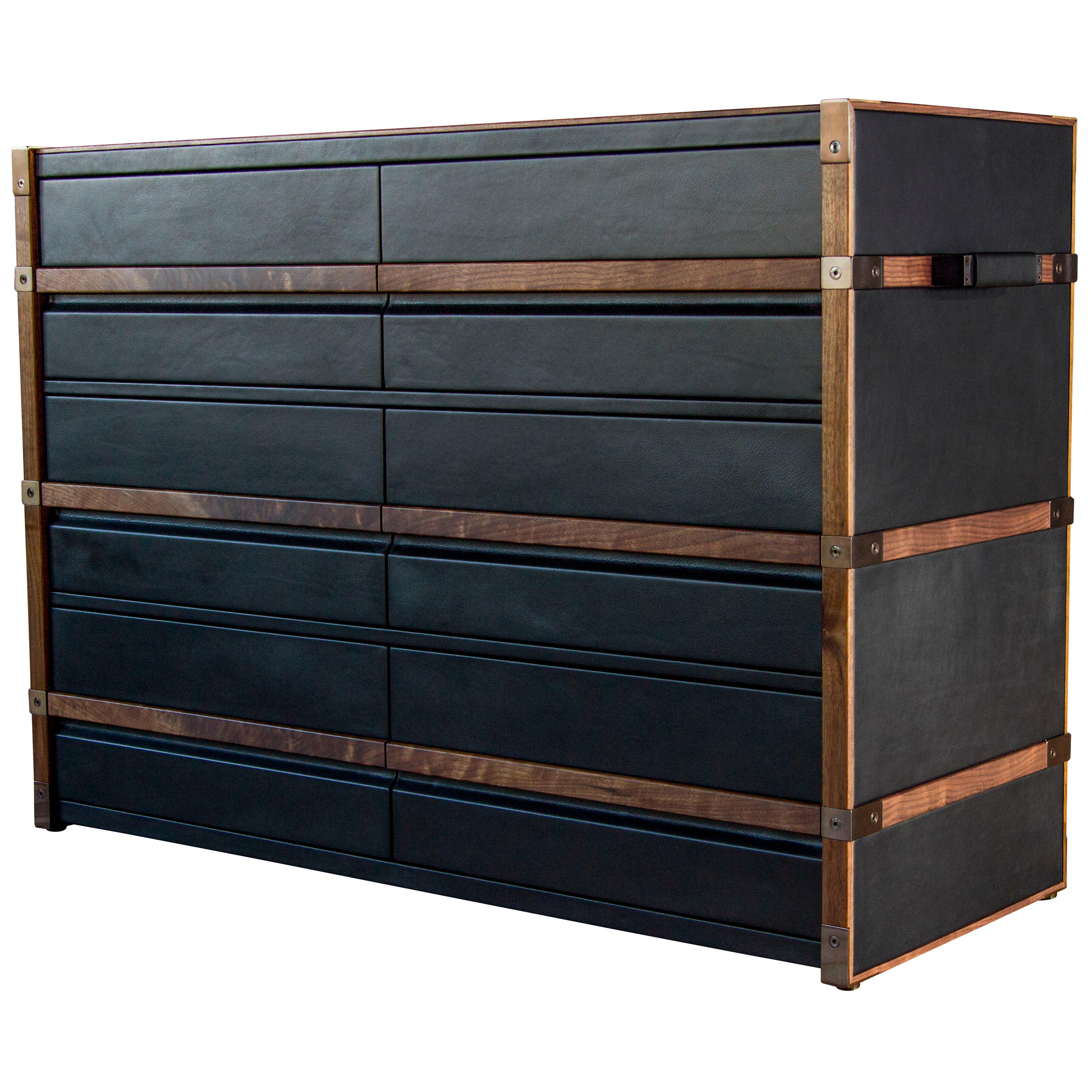 Leather Clad Collingwood Dresser - handcrafted by Richard Wrightman Design