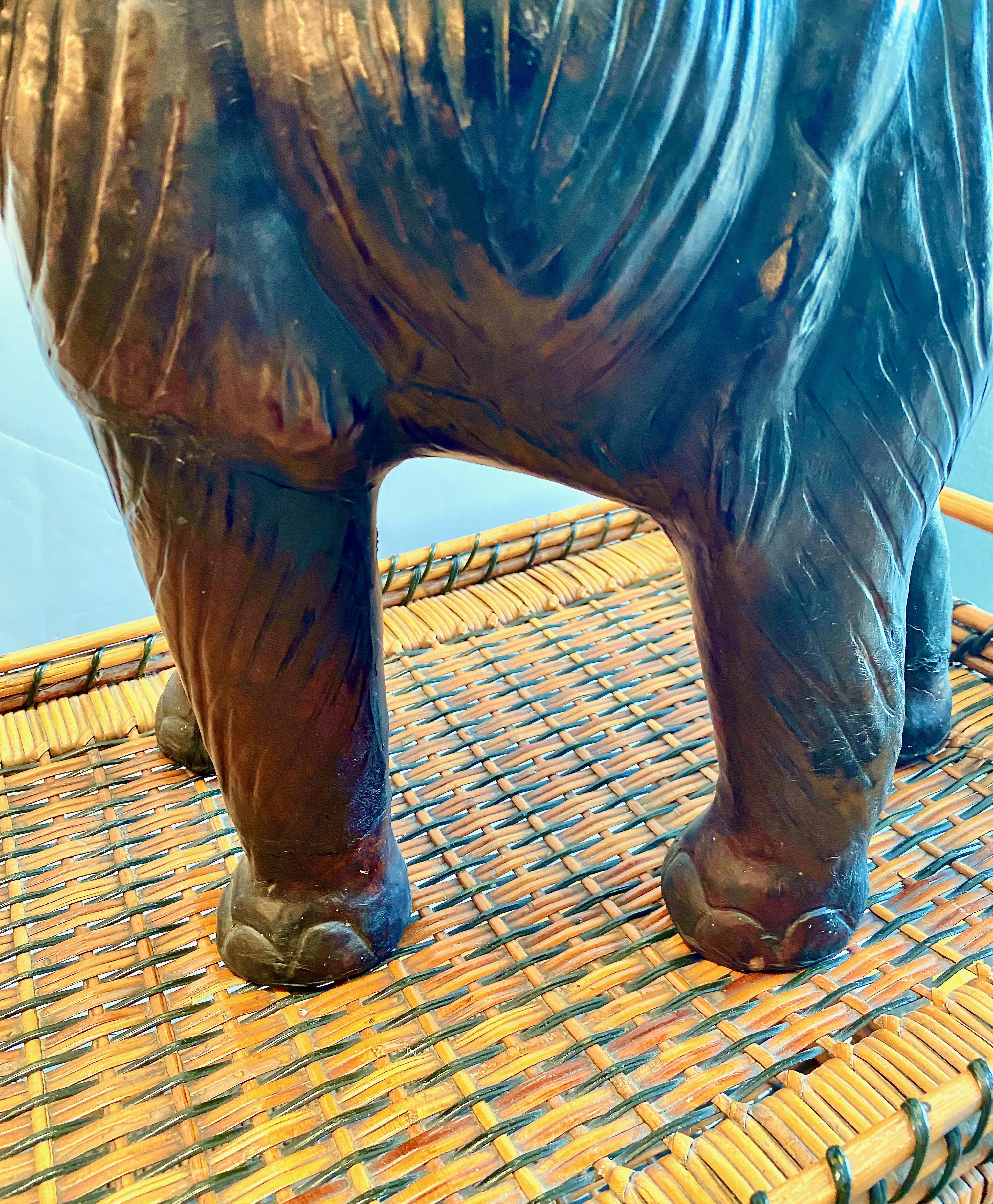 Leather Clad Elephant Sculpture For Sale 6