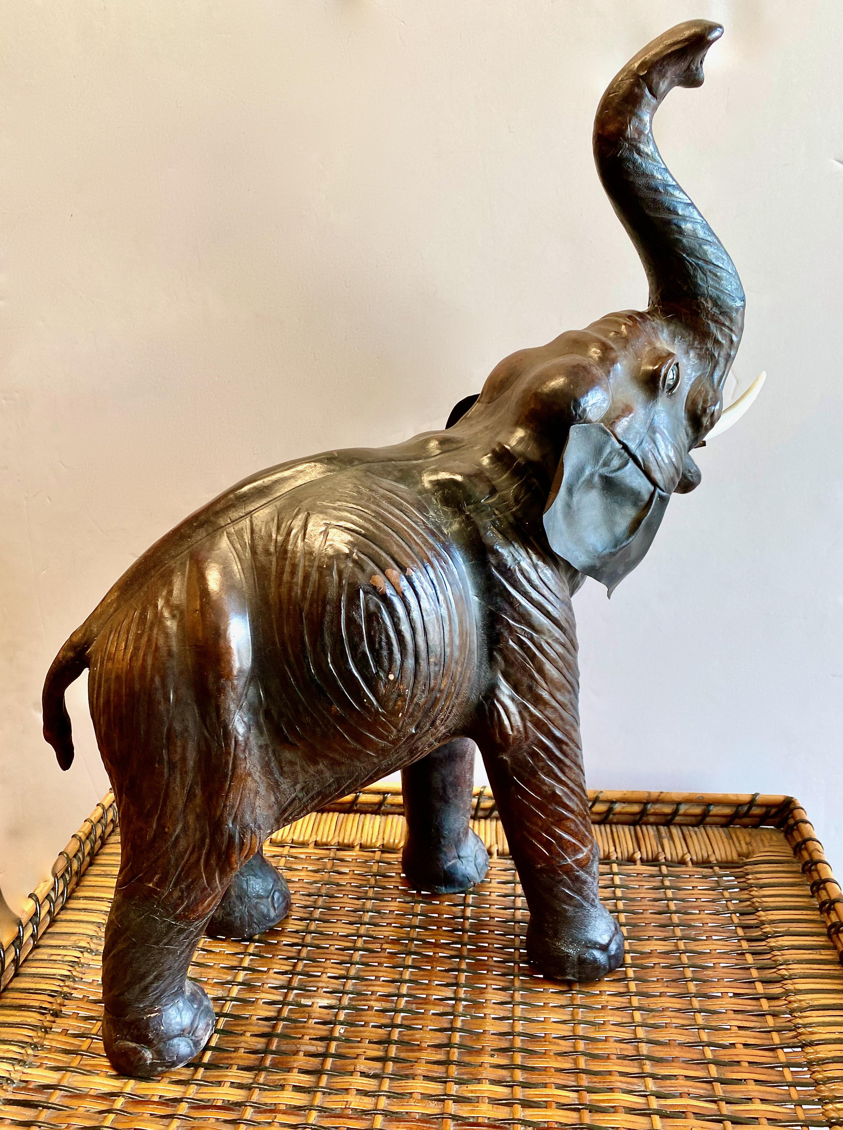 Leather Clad Elephant Sculpture For Sale 2
