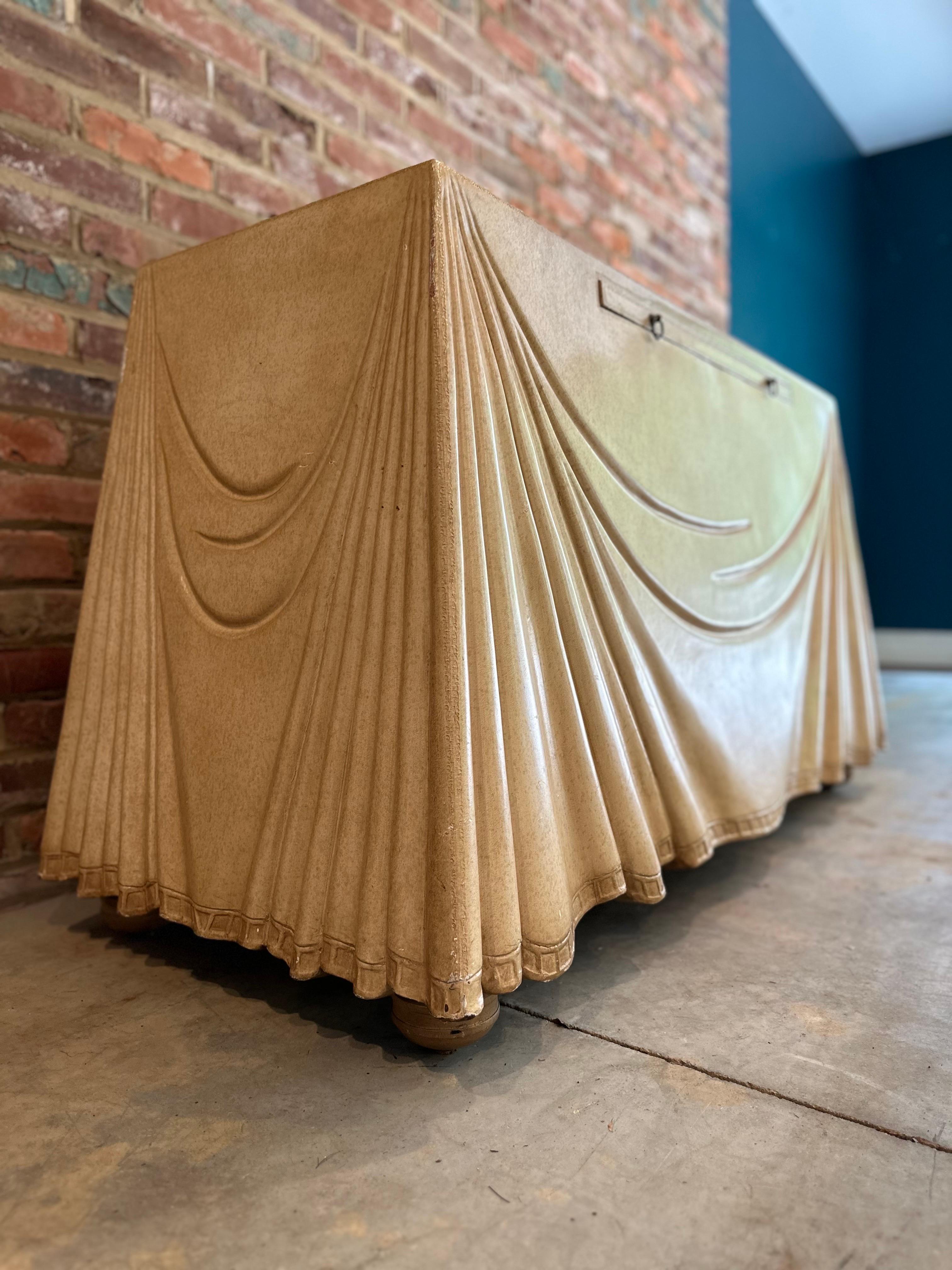 American Leather Clad Trompe l’oeil Console Table by Marge Carson