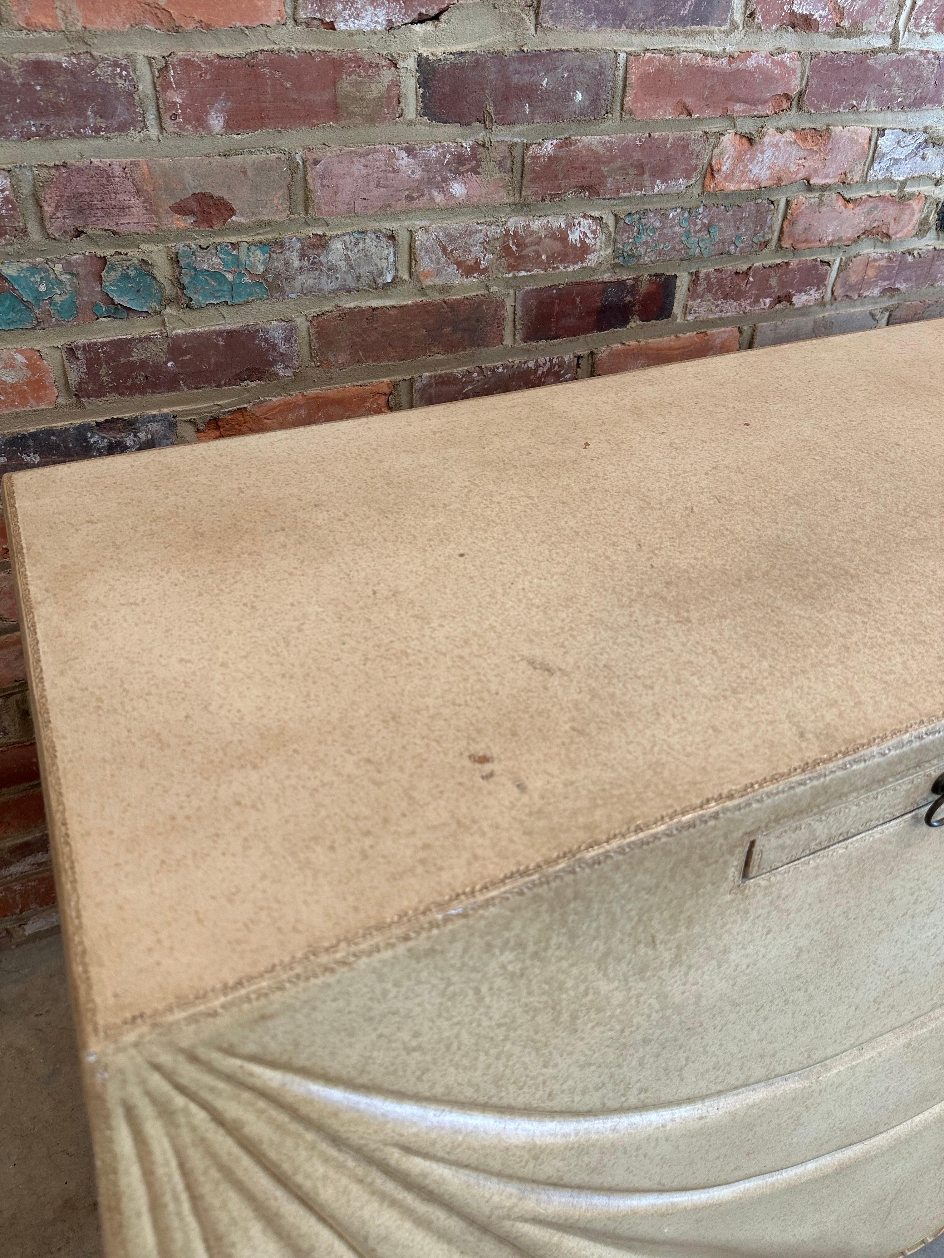 Leather Clad Trompe l’oeil Console Table by Marge Carson 1