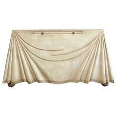 Leather Clad Trompe l’oeil Console Table by Marge Carson