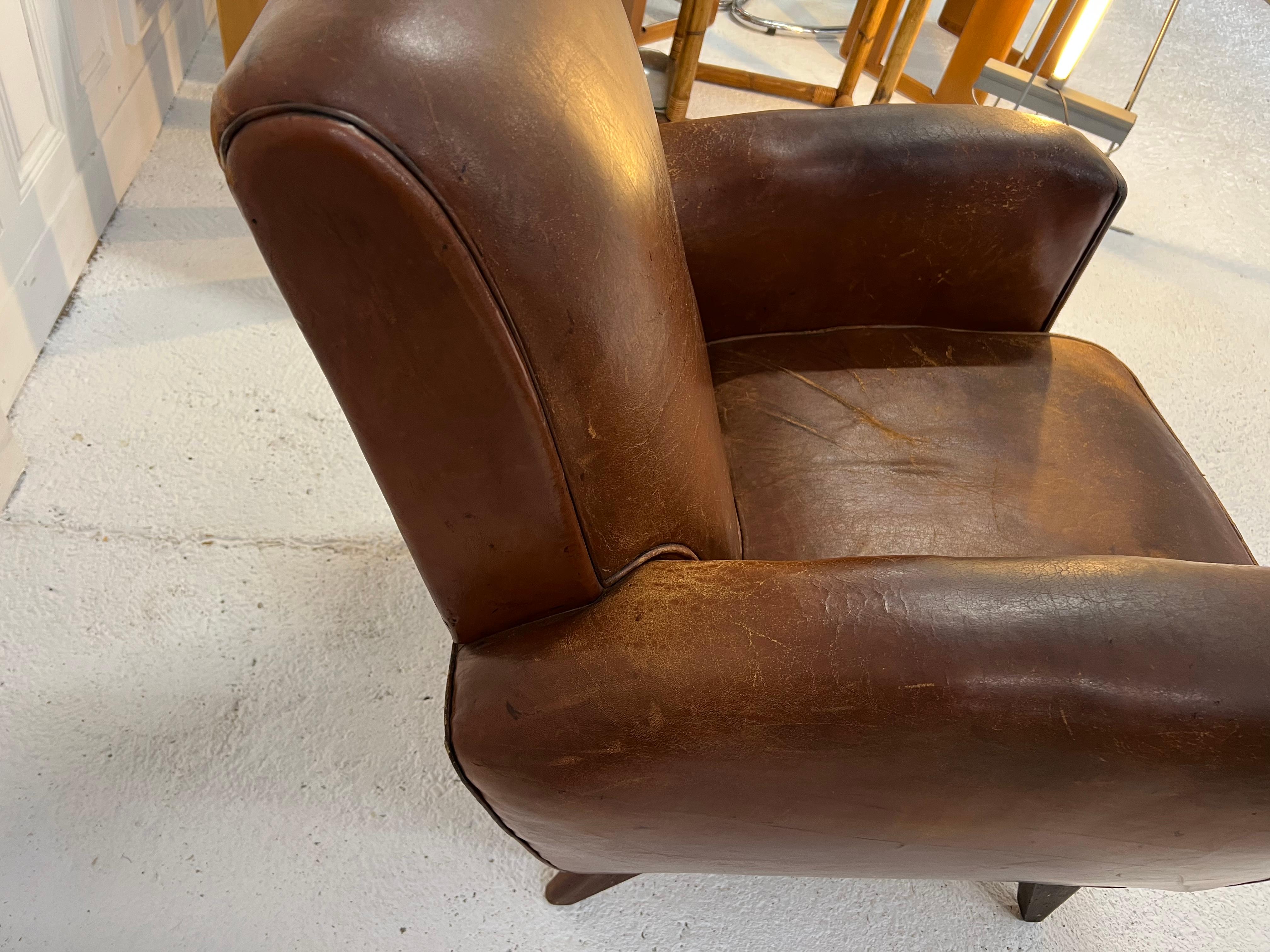 Leather Club Chair 1960s France 6