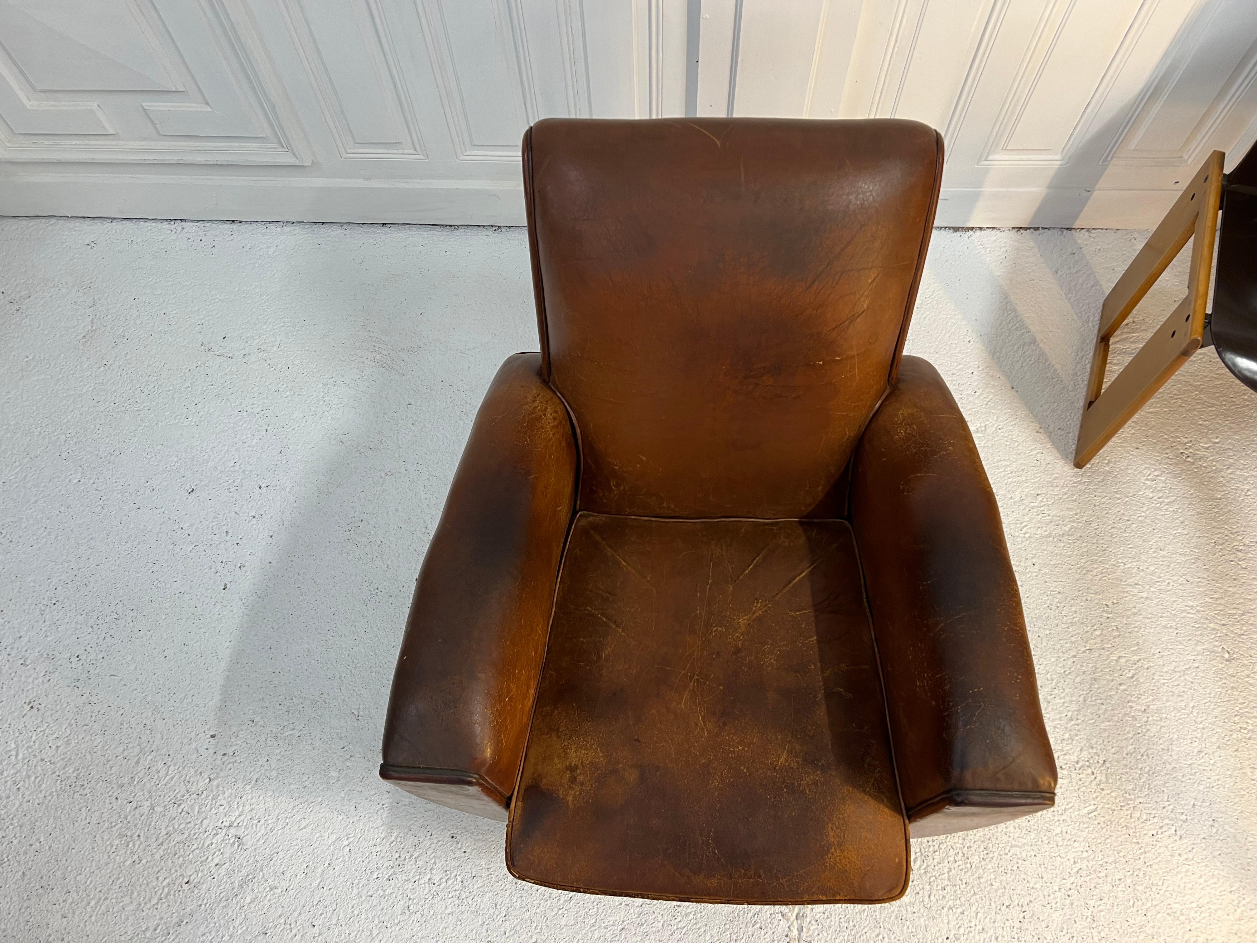 Leather Club Chair 1960s France 2