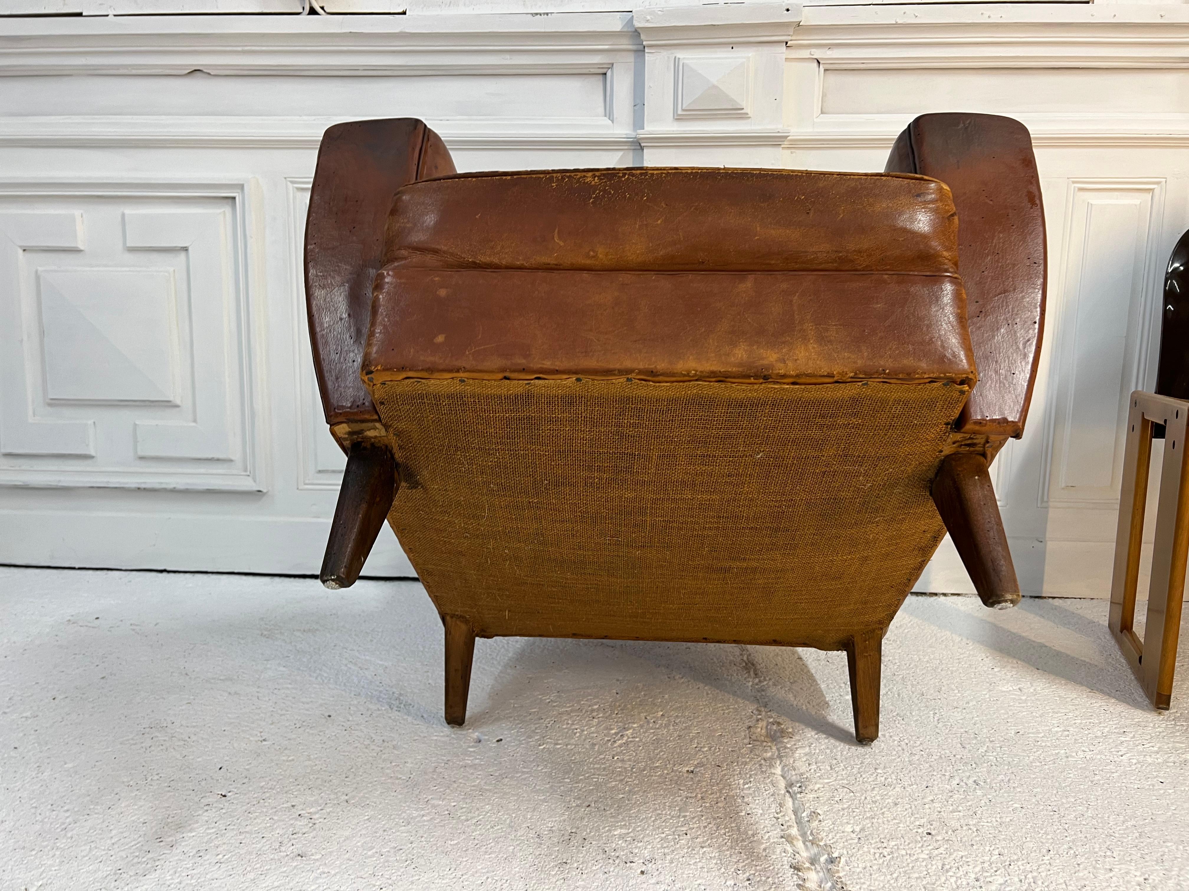 Leather Club Chair 1960s France 3