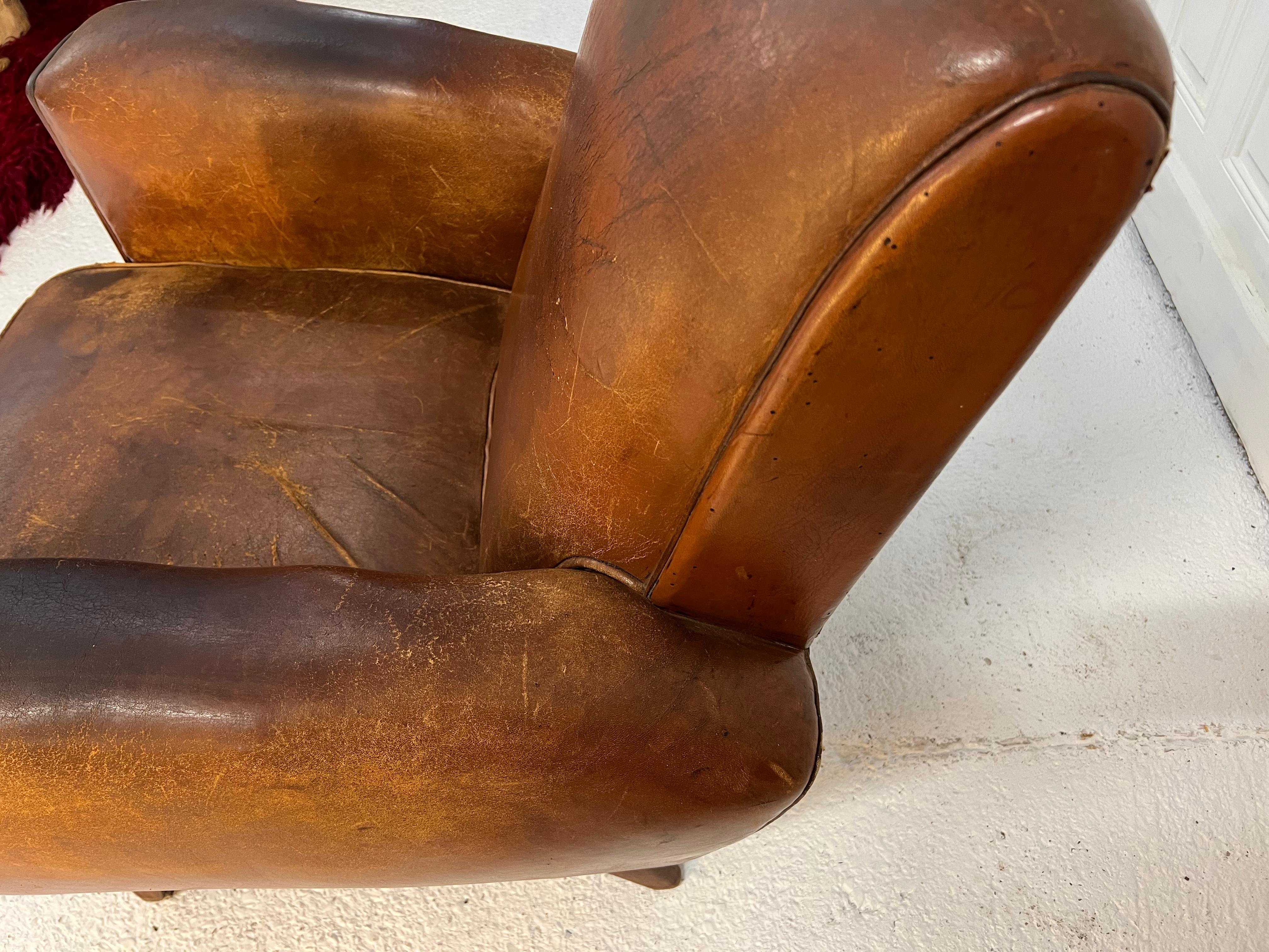Leather Club Chair 1960s France 4