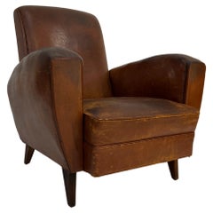 Leather Club Chair 1960s France