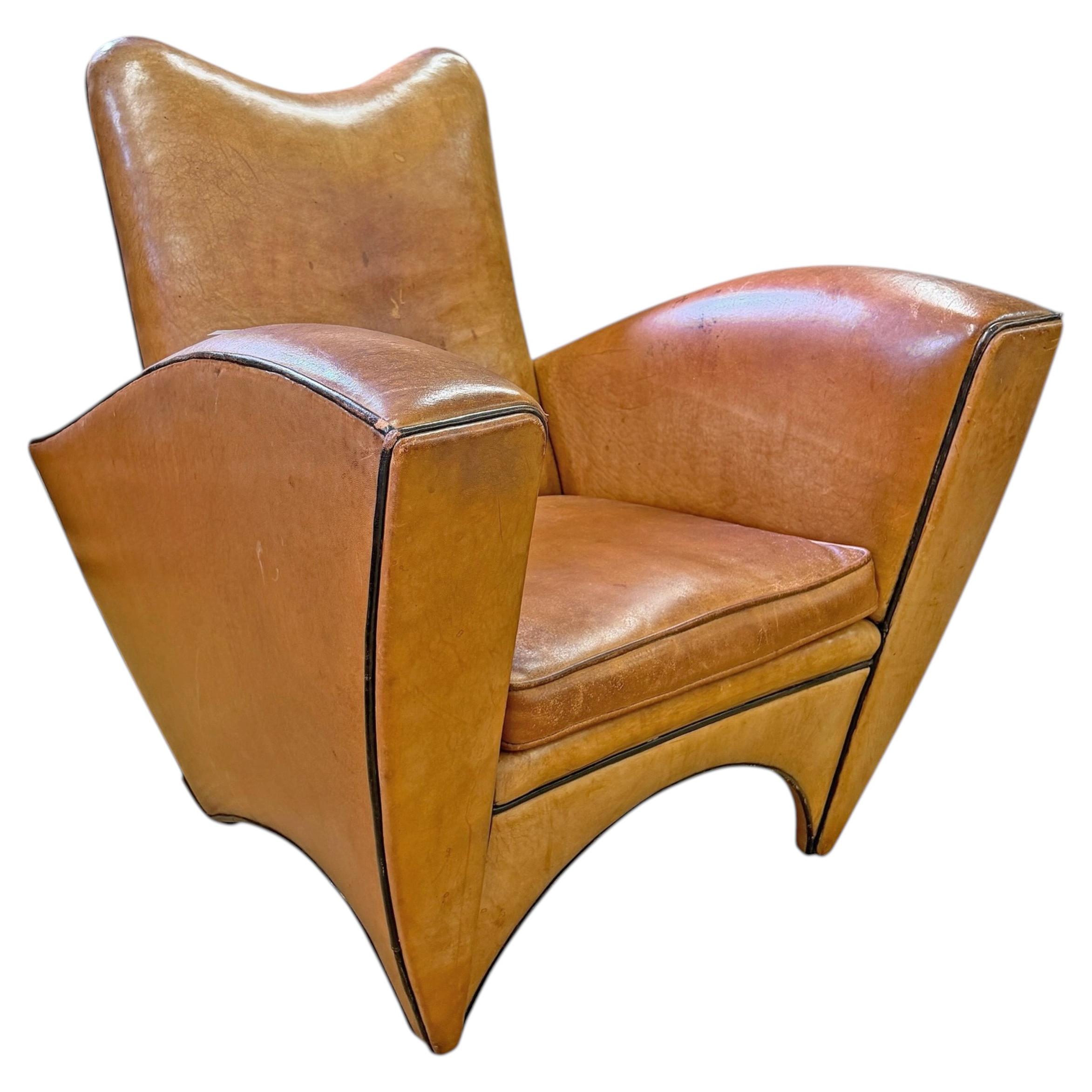 Leather Club Chair by Bart van Bekhoven