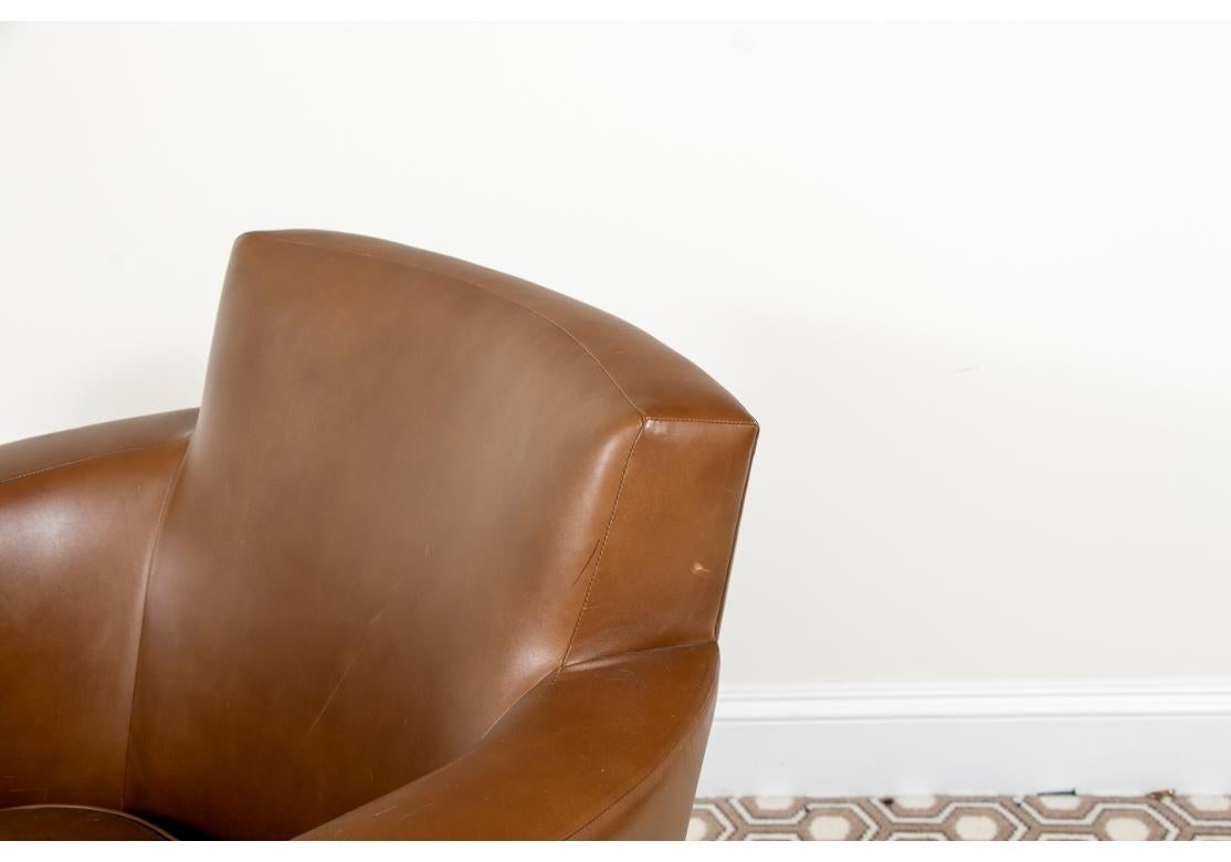 Mid-Century Modern Leather Club Chair by John Hutton for Holly Hunt