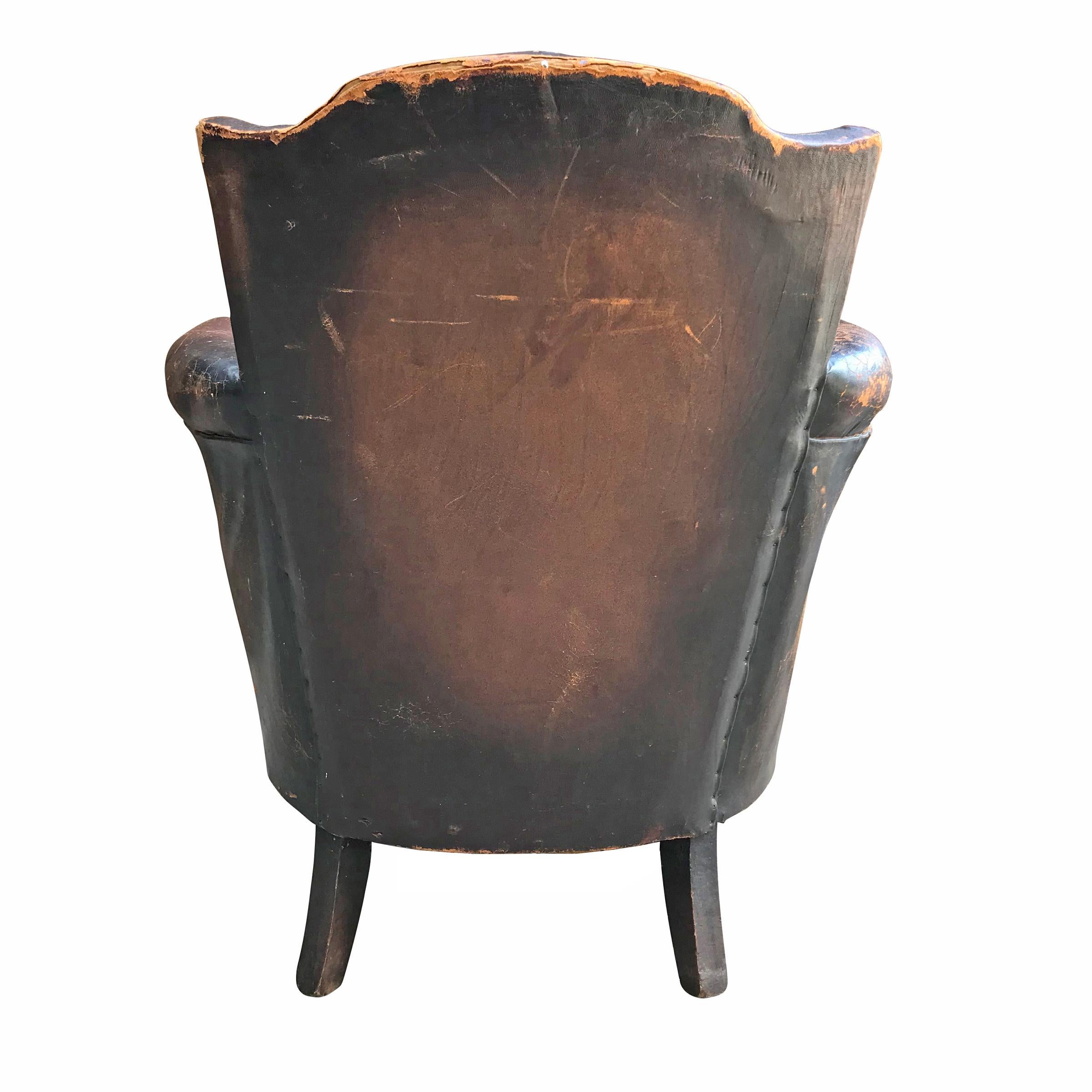 Scandinavian Modern Leather Club Chair by Otto Schulz