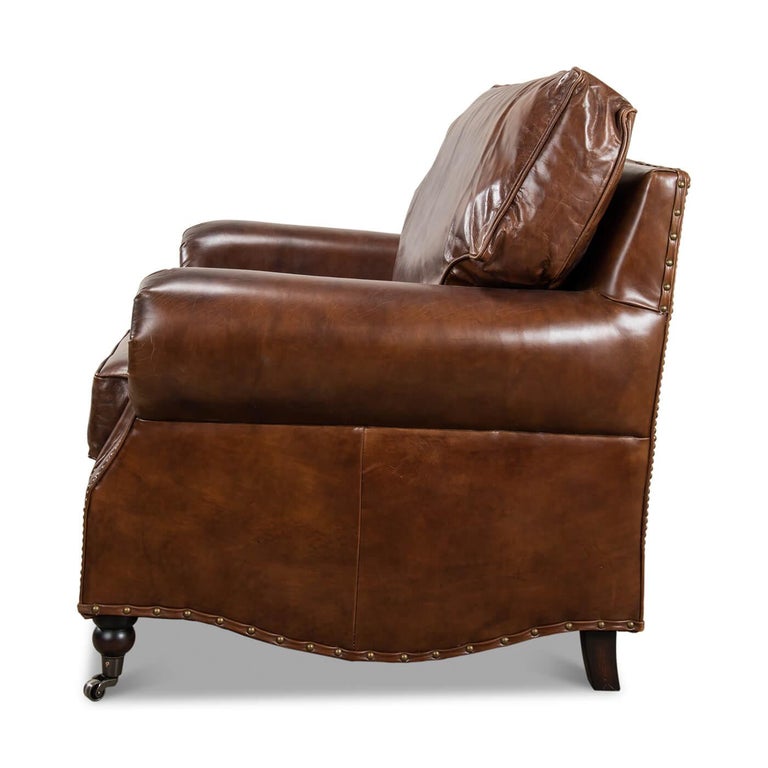 William IV Leather Club Chair For Sale