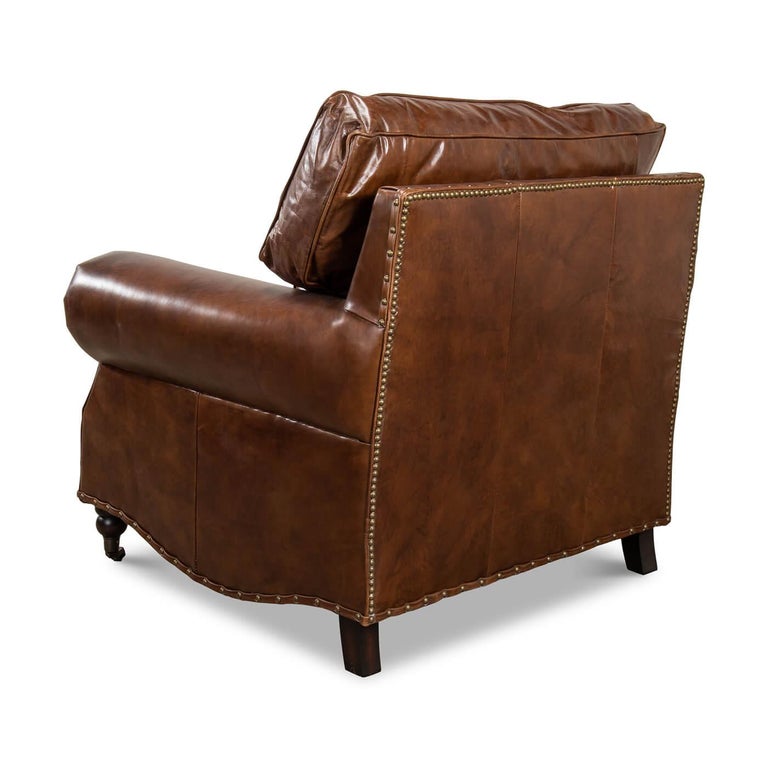 Leather Club Chair In New Condition For Sale In Westwood, NJ