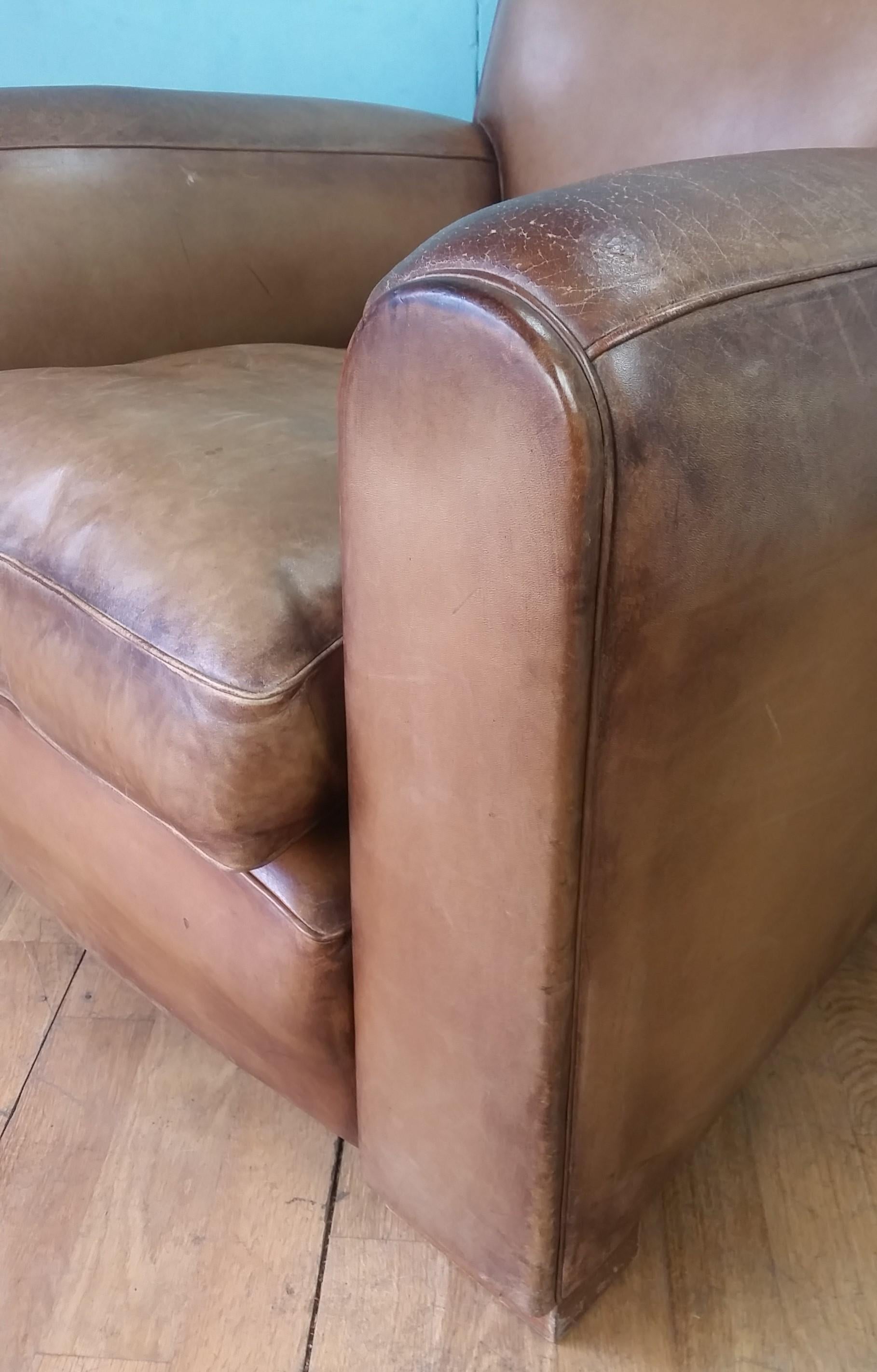 Leather Club Chair For Sale 1