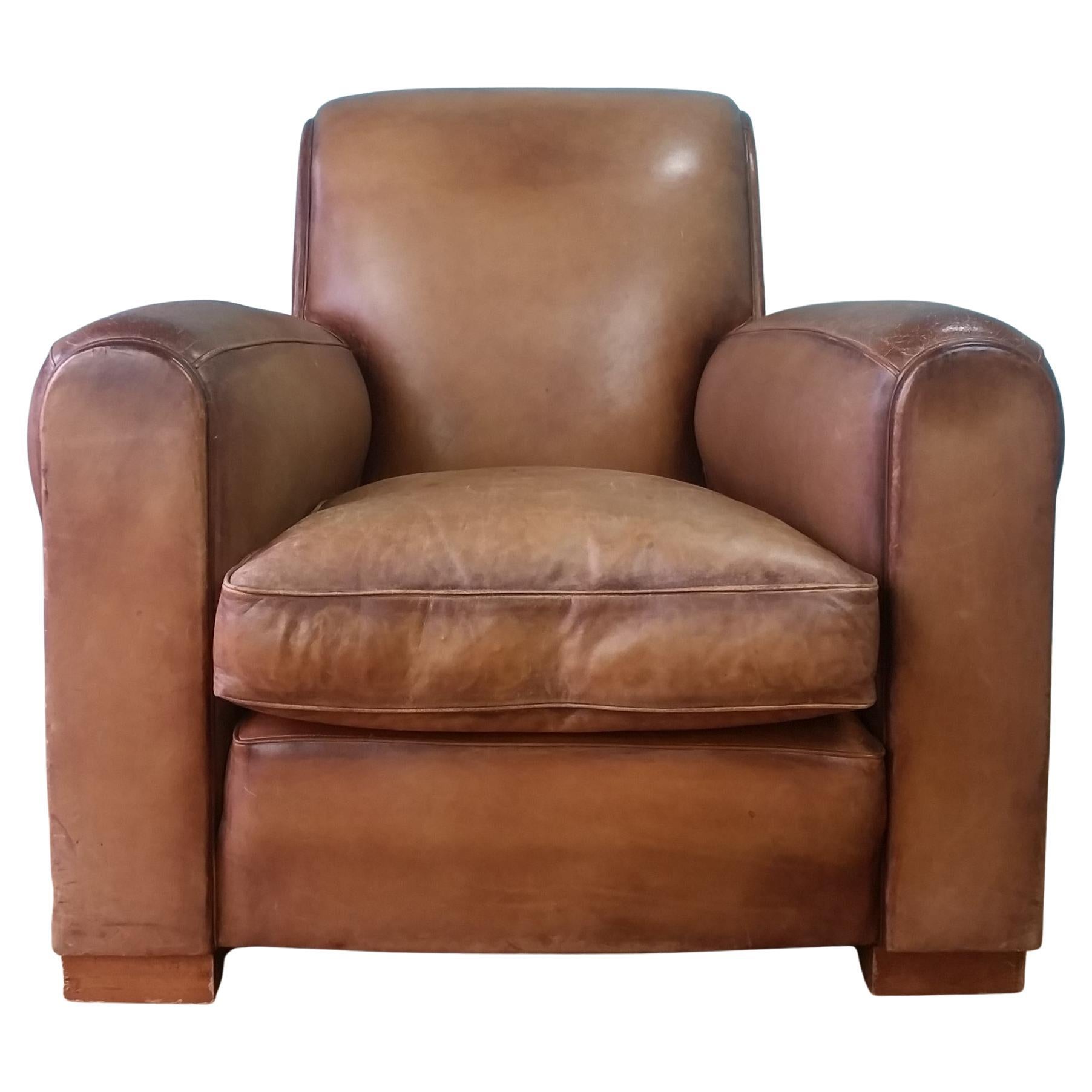 Leather Club Chair For Sale
