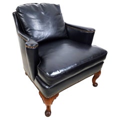 Leather Club Chair Midcentury by Henredon 1950s