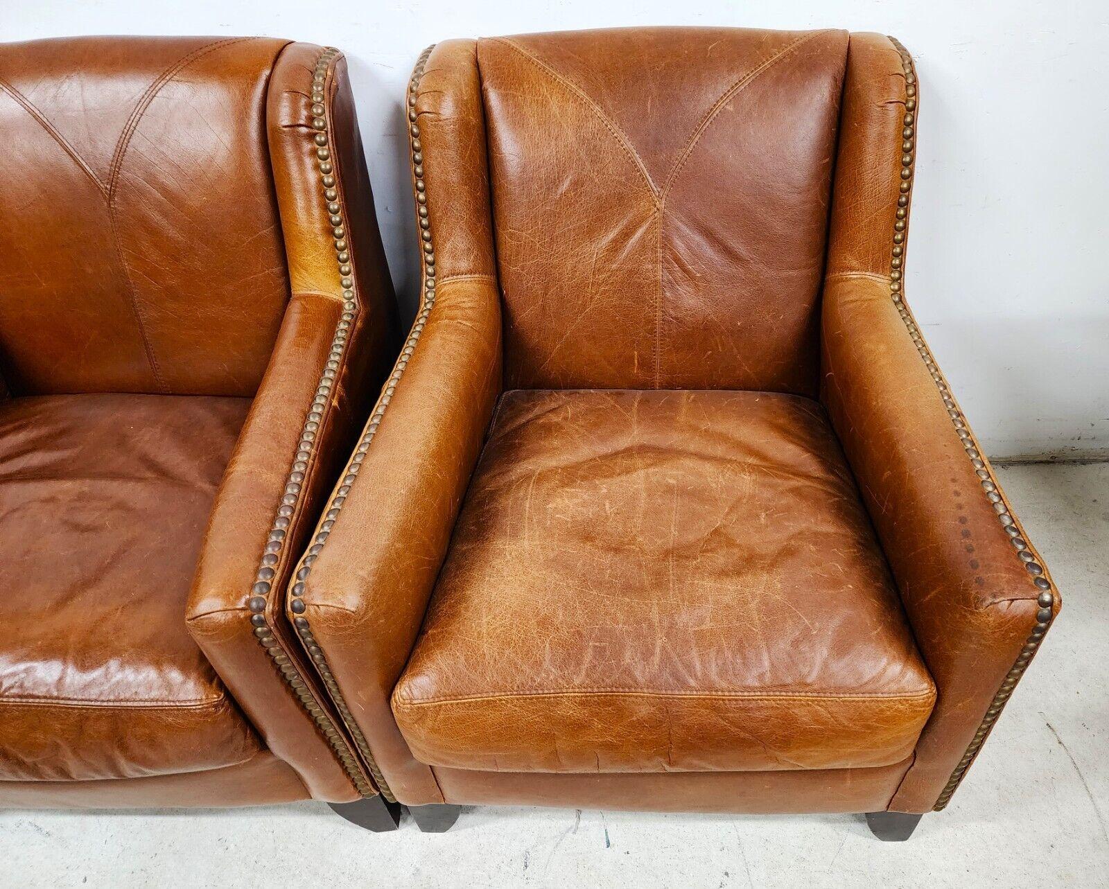 Mid-Century Modern Leather Club Chairs MCM Vintage, Set of 2