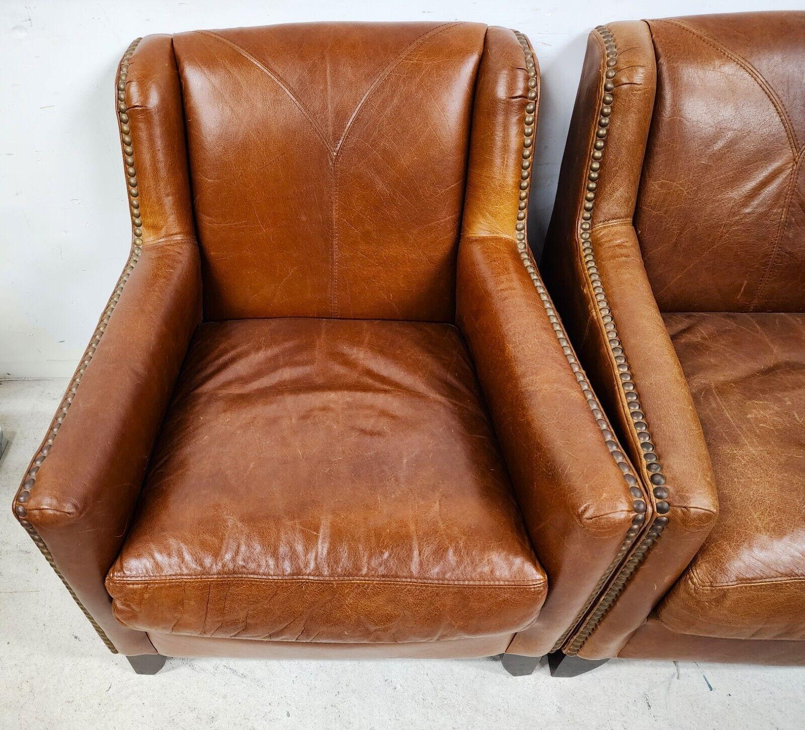 Leather Club Chairs MCM Vintage, Set of 2 In Good Condition In Lake Worth, FL