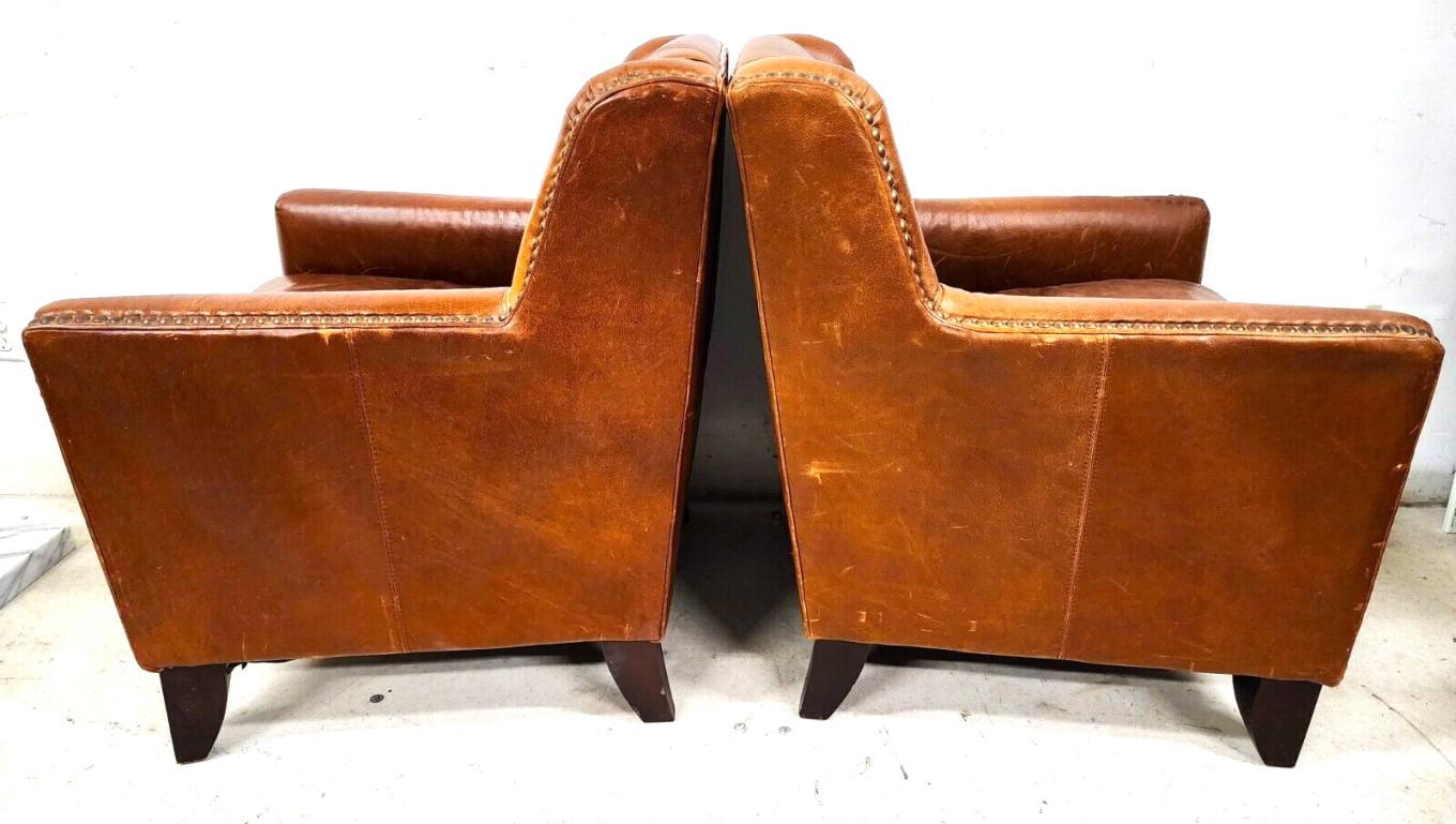 Late 20th Century Leather Club Chairs MCM Vintage, Set of 2