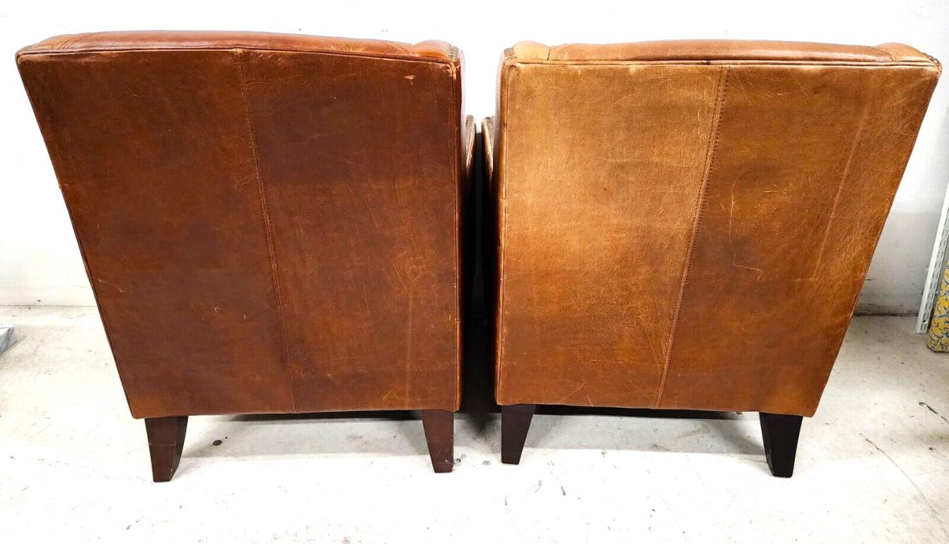 Leather Club Chairs MCM Vintage, Set of 2 1