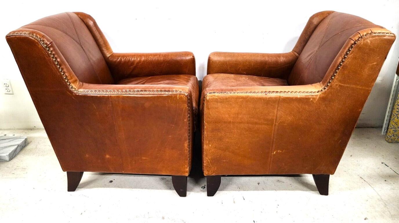 Leather Club Chairs MCM Vintage, Set of 2 2