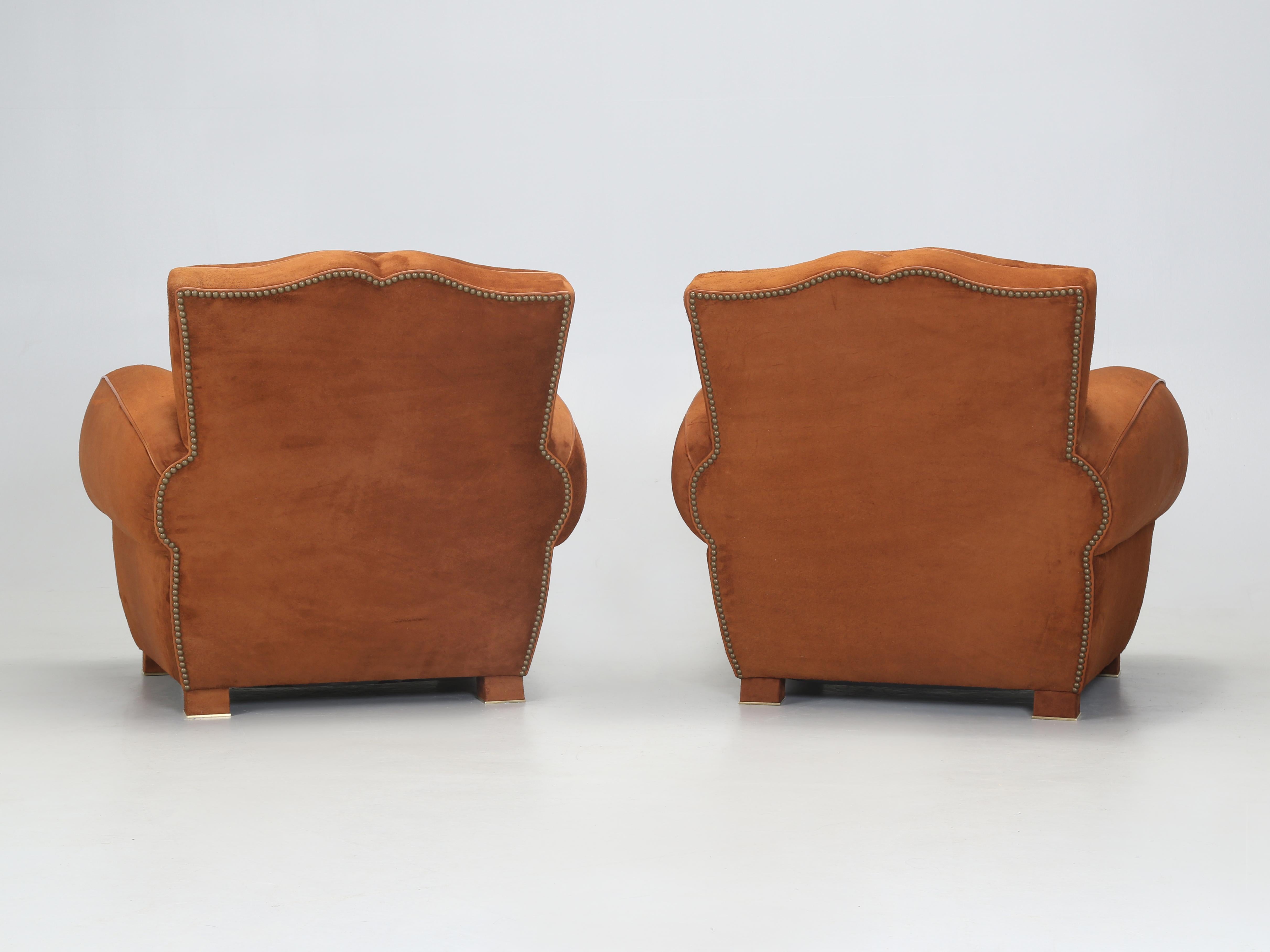  Leather Club Chairs Moustache in Rawhide Inspired by 1930’s French Art Deco New For Sale 5
