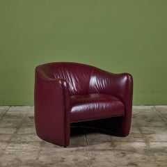 Sedia Club Lounge in pelle di Metropolitan Furniture Co.