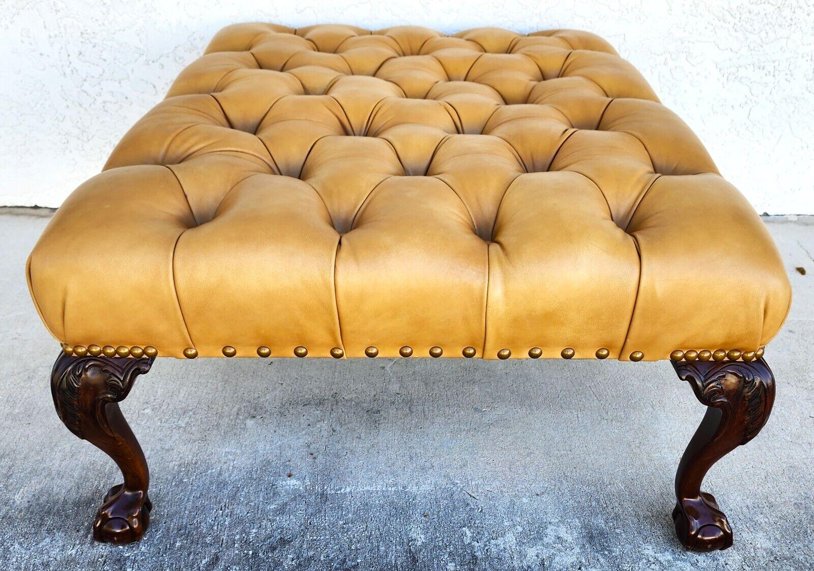Leather Cocktail Ottoman Table by CENTURY FURNITURE For Sale 7