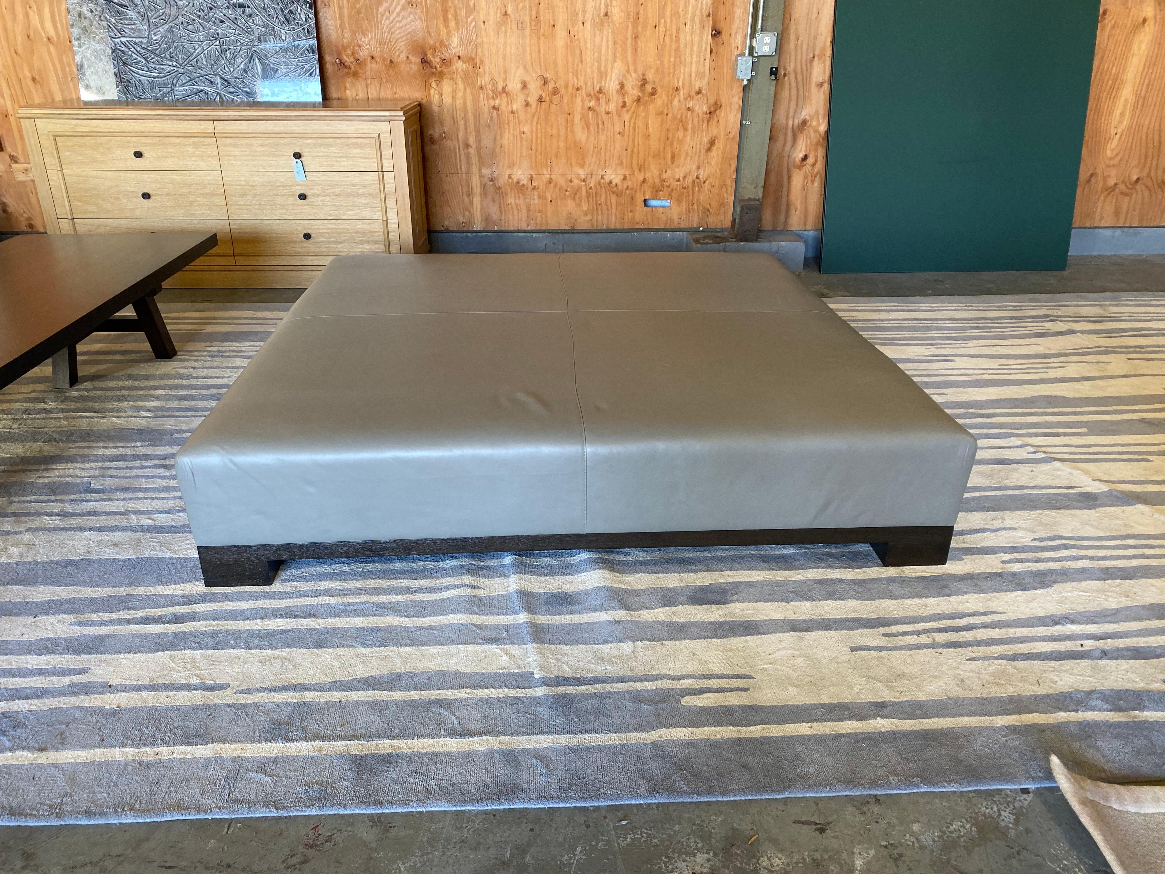 Contemporary Leather Coffee Table, Extra Large For Sale