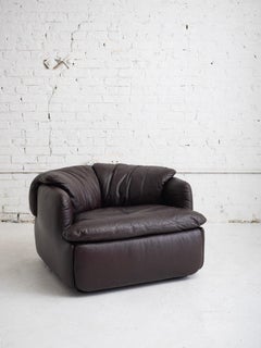 Leather "Confidential" Chair by Alberto Rosselli for Saporiti