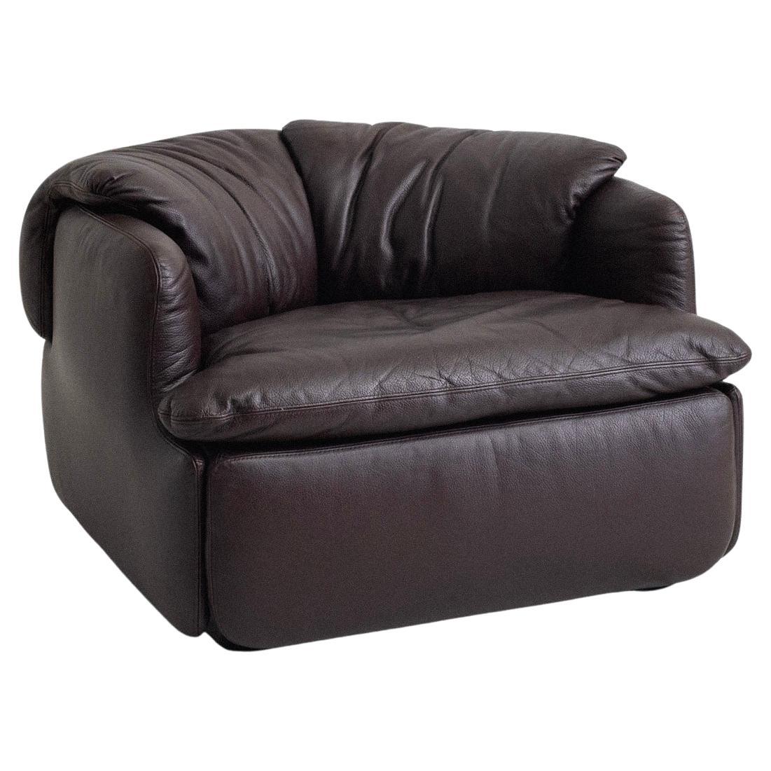 Leather "Confidential" Chair by Alberto Rosselli for Saporiti