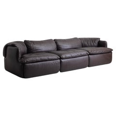Leather "Confidential" Sofa by Alberto Rosselli for Saporiti