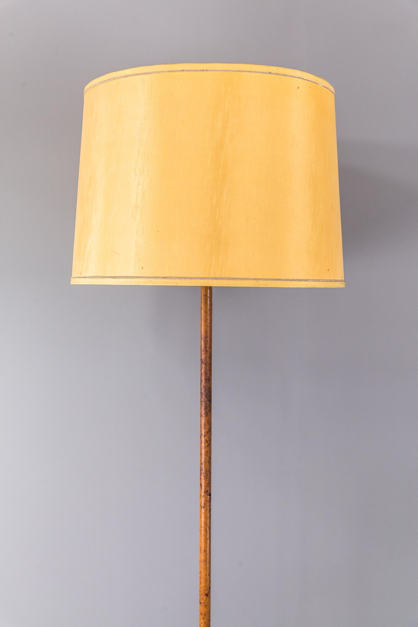 Leather Covered Brass Telescope Floor Lamps by J.T. Kalmar, Austria For Sale 7