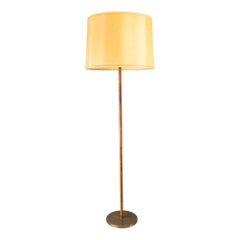 Leather Covered Brass Telescope Floor Lamps by J.T. Kalmar, Austria