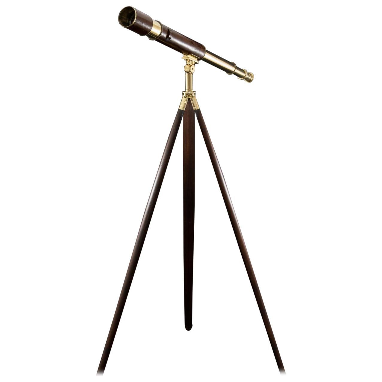 Leather Covered Brass Telescope from World War I