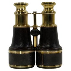 Antique Leather Covered Brass Yachting Binoculars