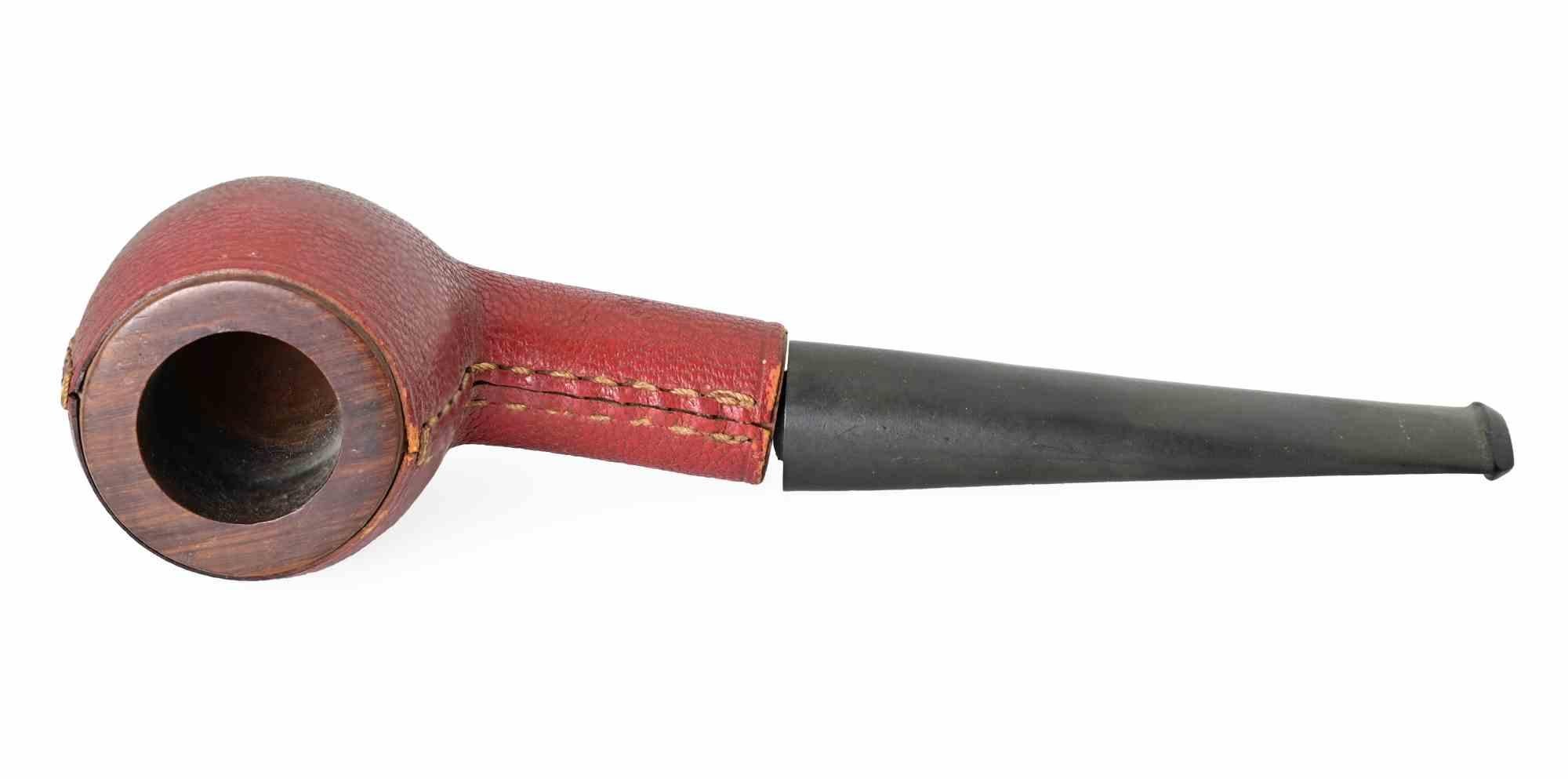 Européen Pipe à briar recouverte de cuir, milieu du 20e siècle en vente