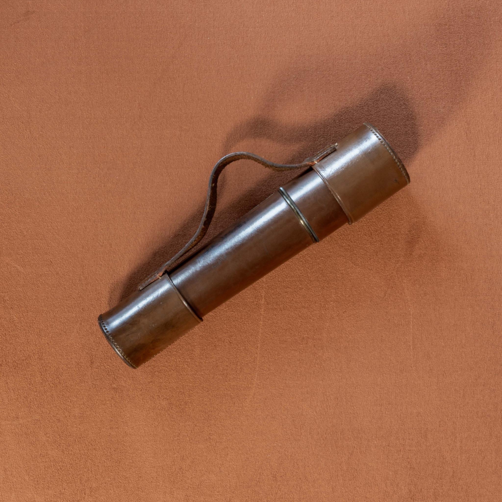 British Leather Covered Hand Held Telescope, Circa 1930