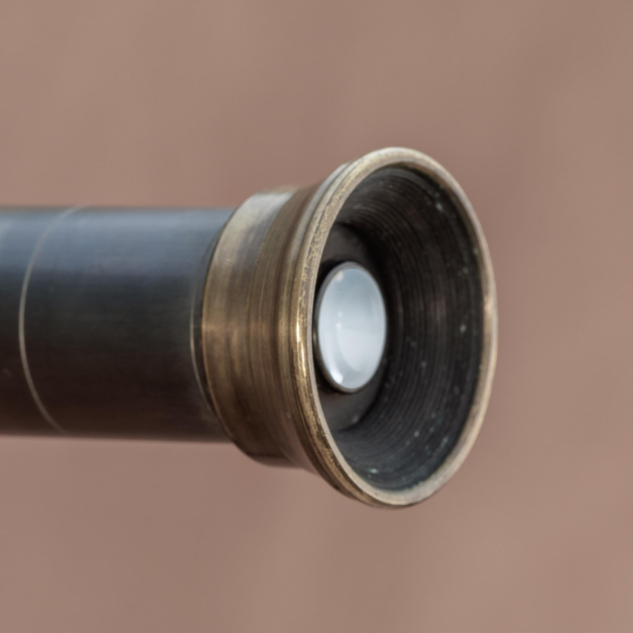 Brass Leather Covered Hand Held Telescope, Circa 1930