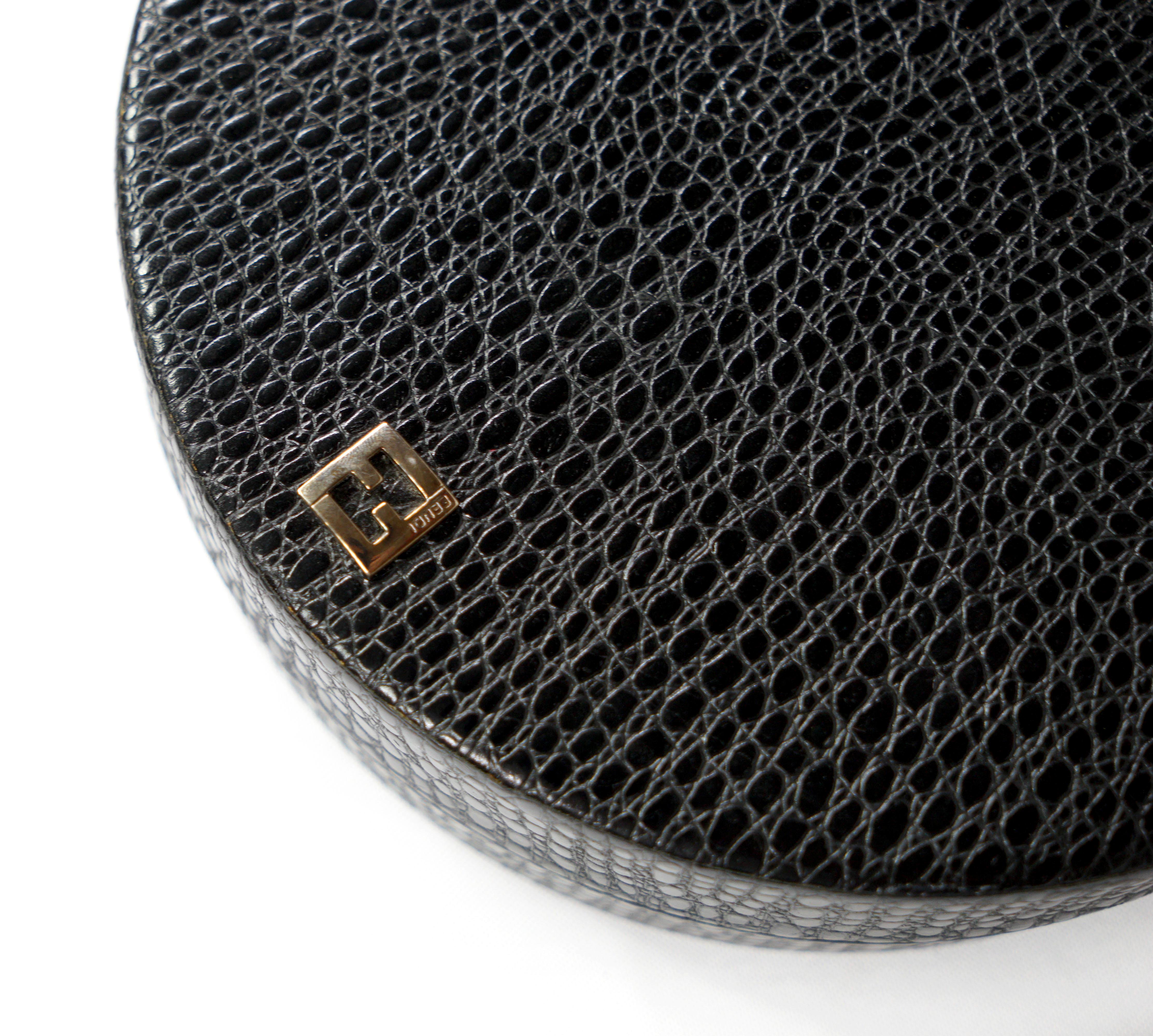 Contemporary Leather Covered Round Box For Sale