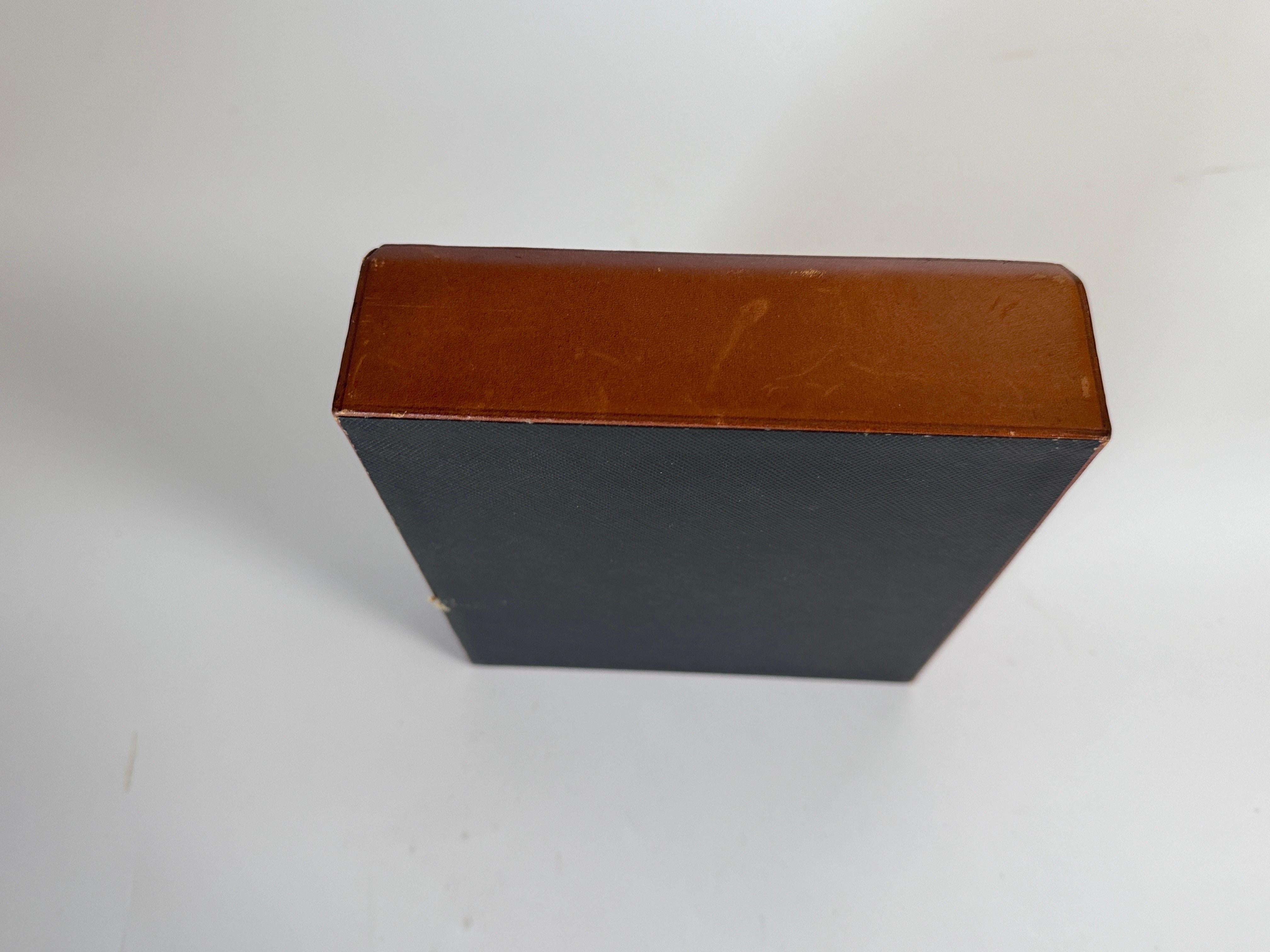 Leather Covered Tobacco Box Wood Brown Jacques Adnet Style France 1940 by Lancel For Sale 1