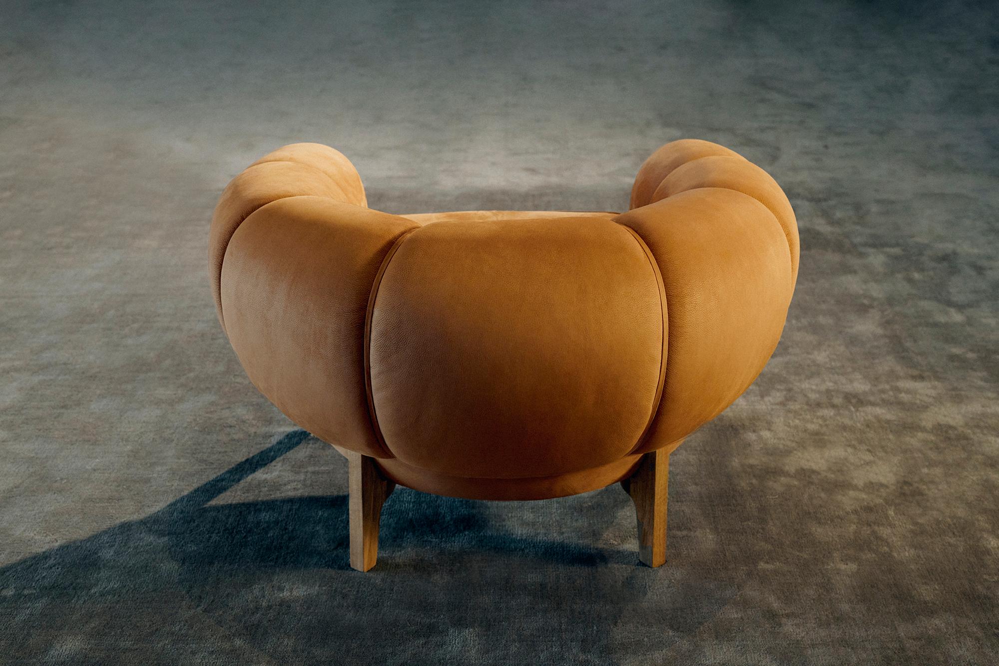 Leather 'Croissant' Lounge Chair by Illum Wikkelsø for Gubi In New Condition For Sale In Glendale, CA