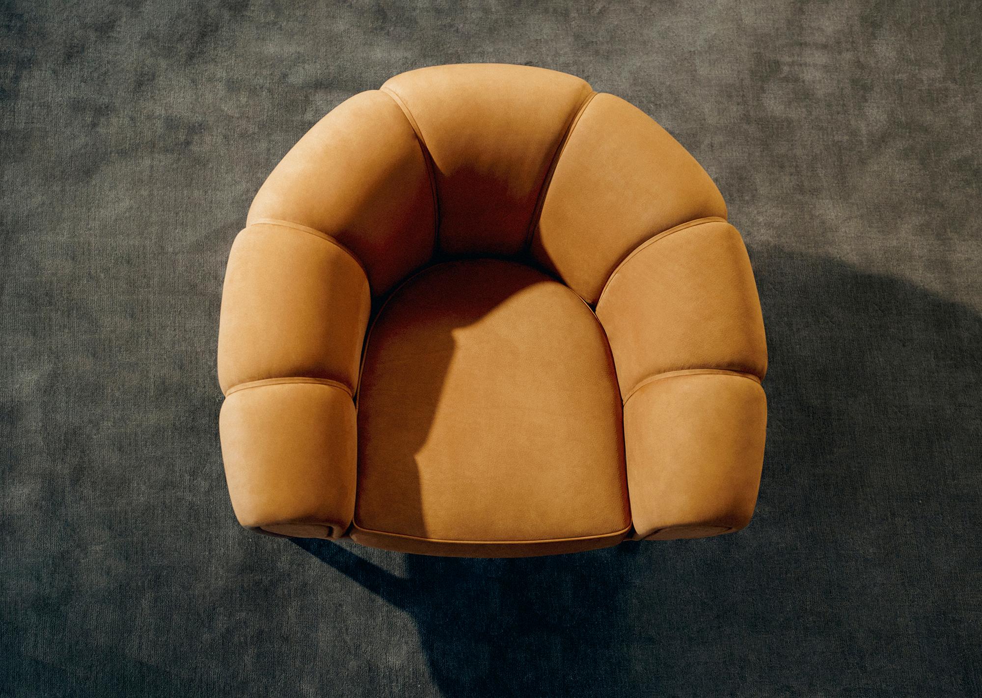 Wood Leather 'Croissant' Lounge Chair by Illum Wikkelsø for Gubi For Sale