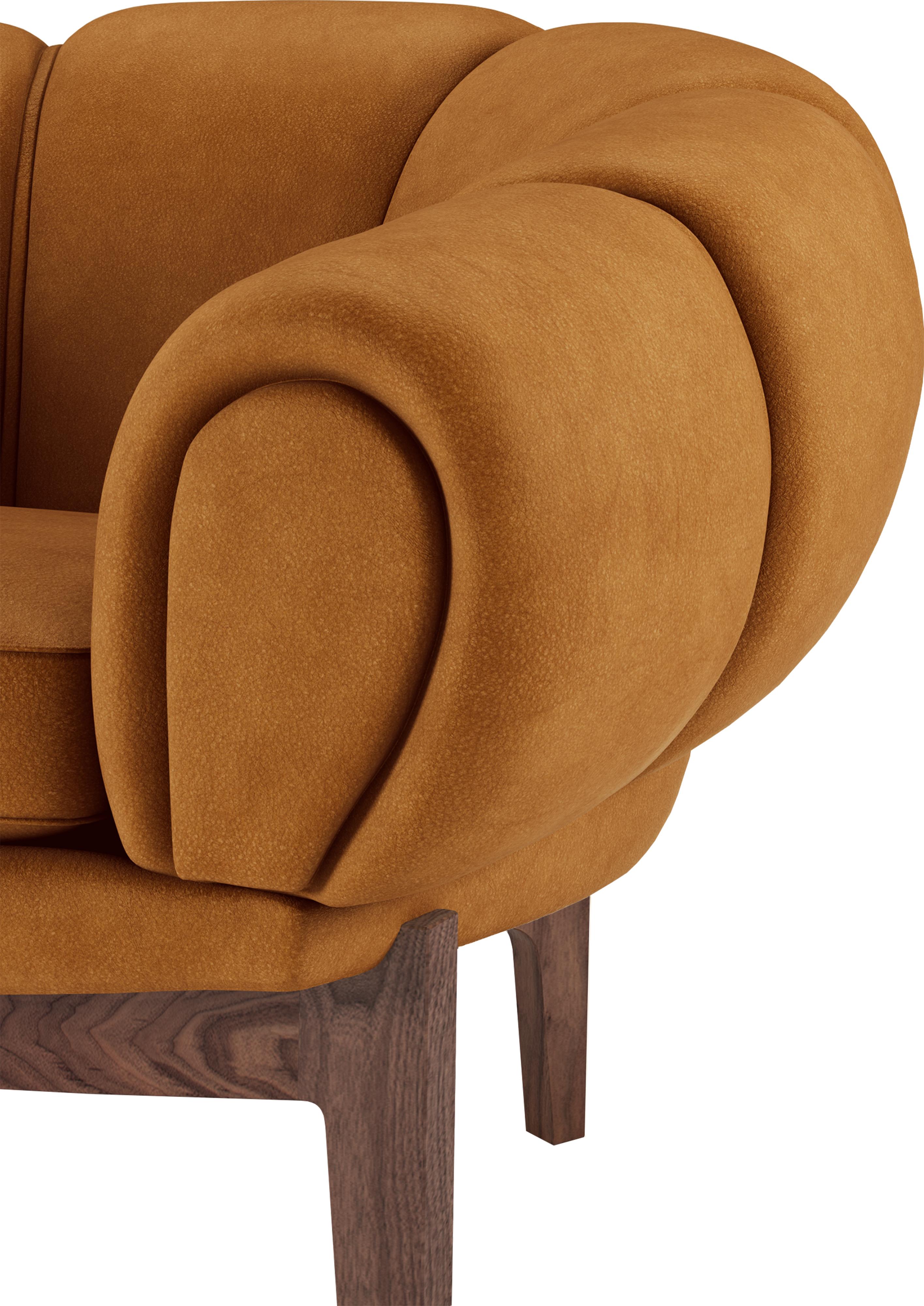 Leather 'Croissant' Sofa by Illum Wikkelsø for Gubi with Oak Legs For Sale 9