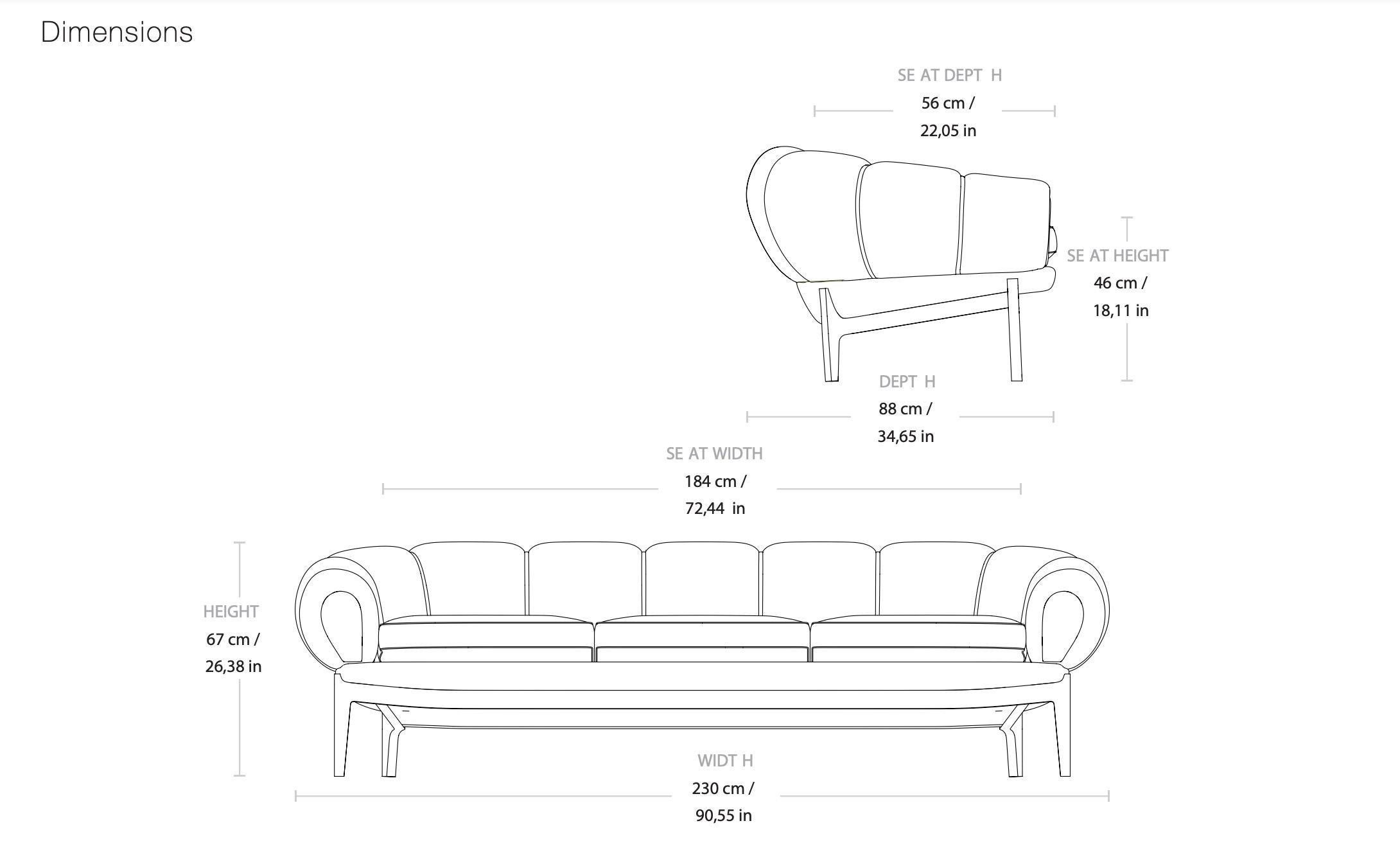 Leather 'Croissant' Sofa by Illum Wikkelsø for Gubi with Walnut Legs For Sale 3