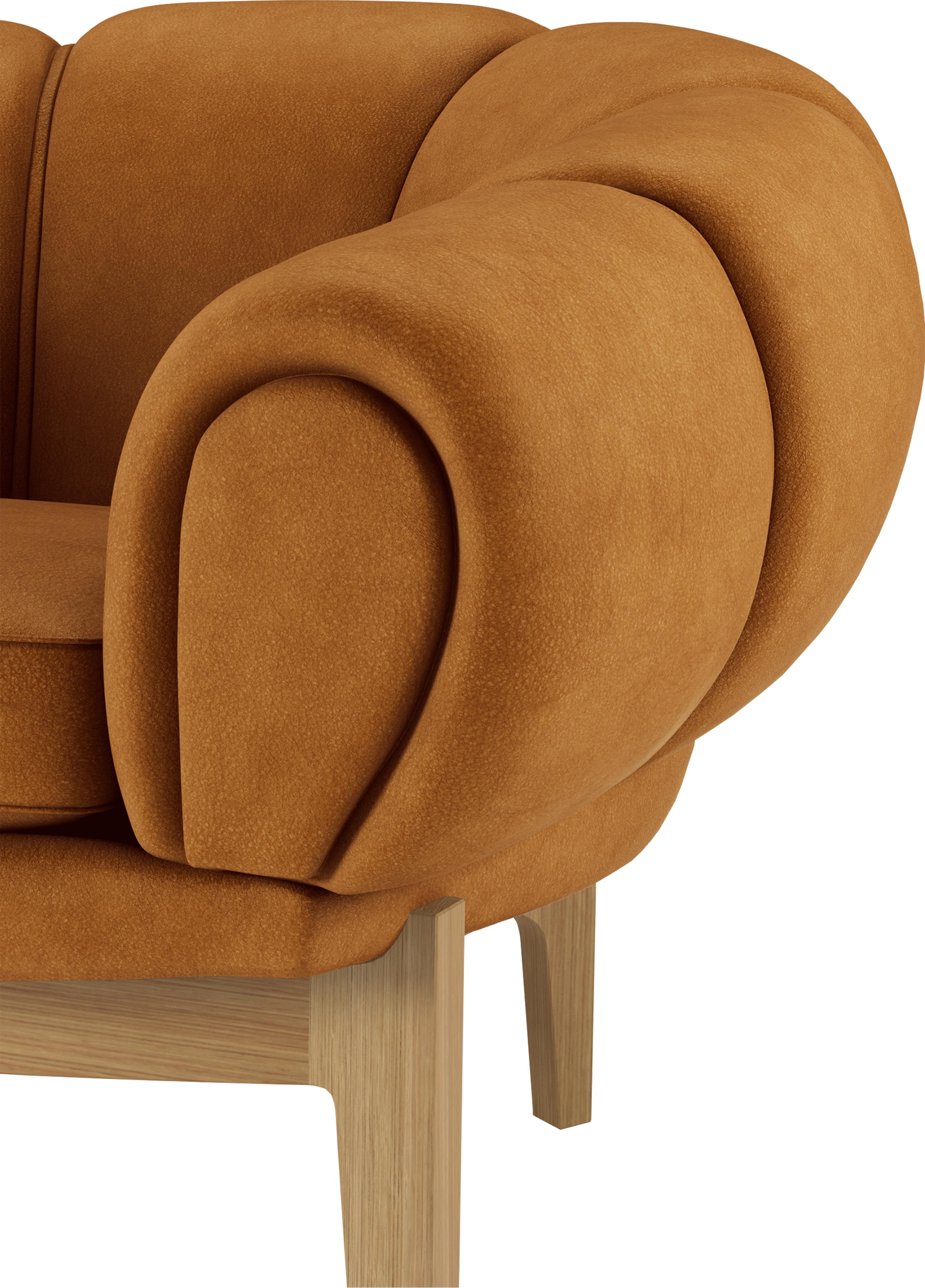 Leather 'Croissant' Sofa by Illum Wikkelsø for Gubi with Walnut Legs For Sale 6