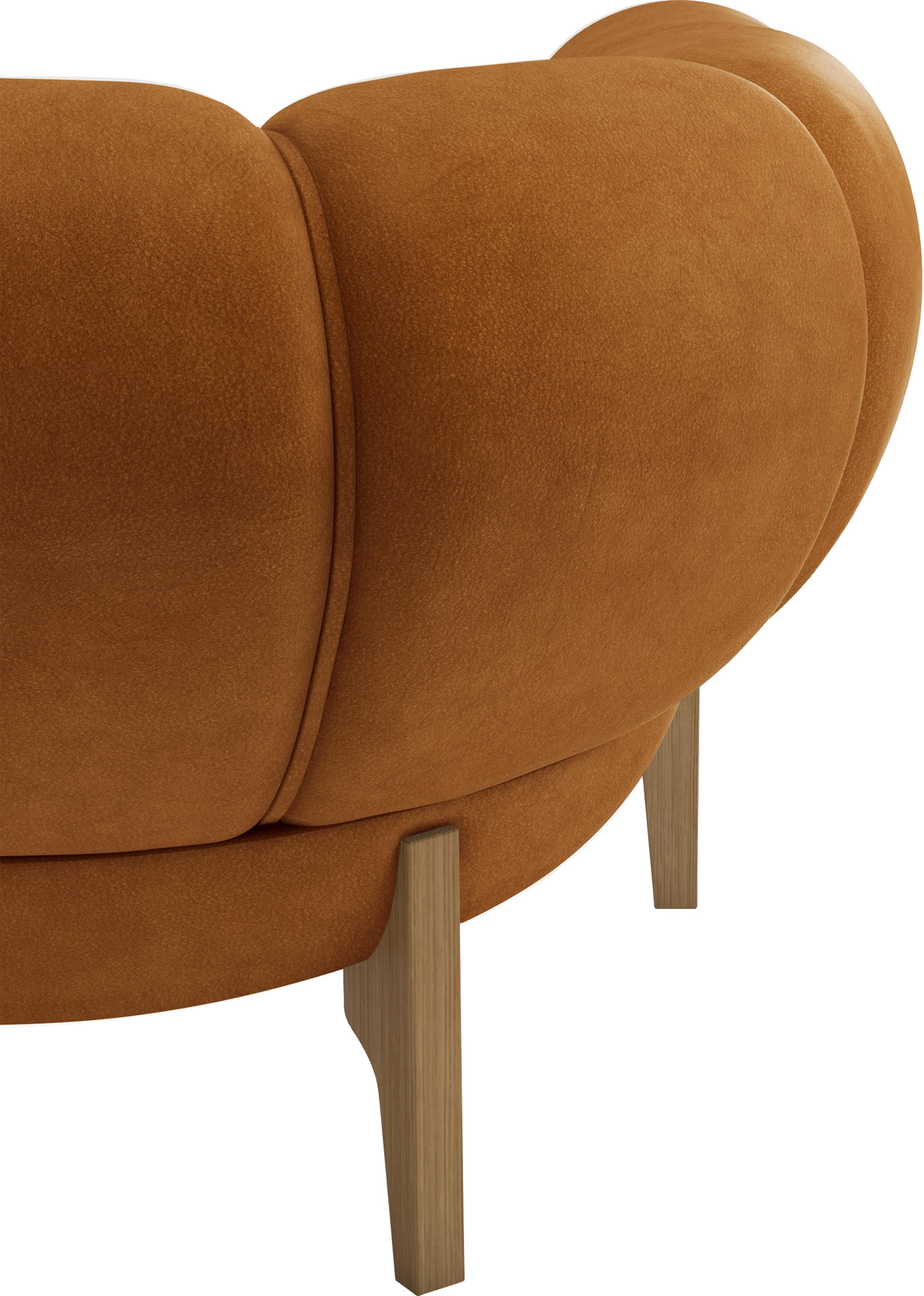 Leather 'Croissant' Sofa by Illum Wikkelsø for Gubi with Walnut Legs For Sale 7