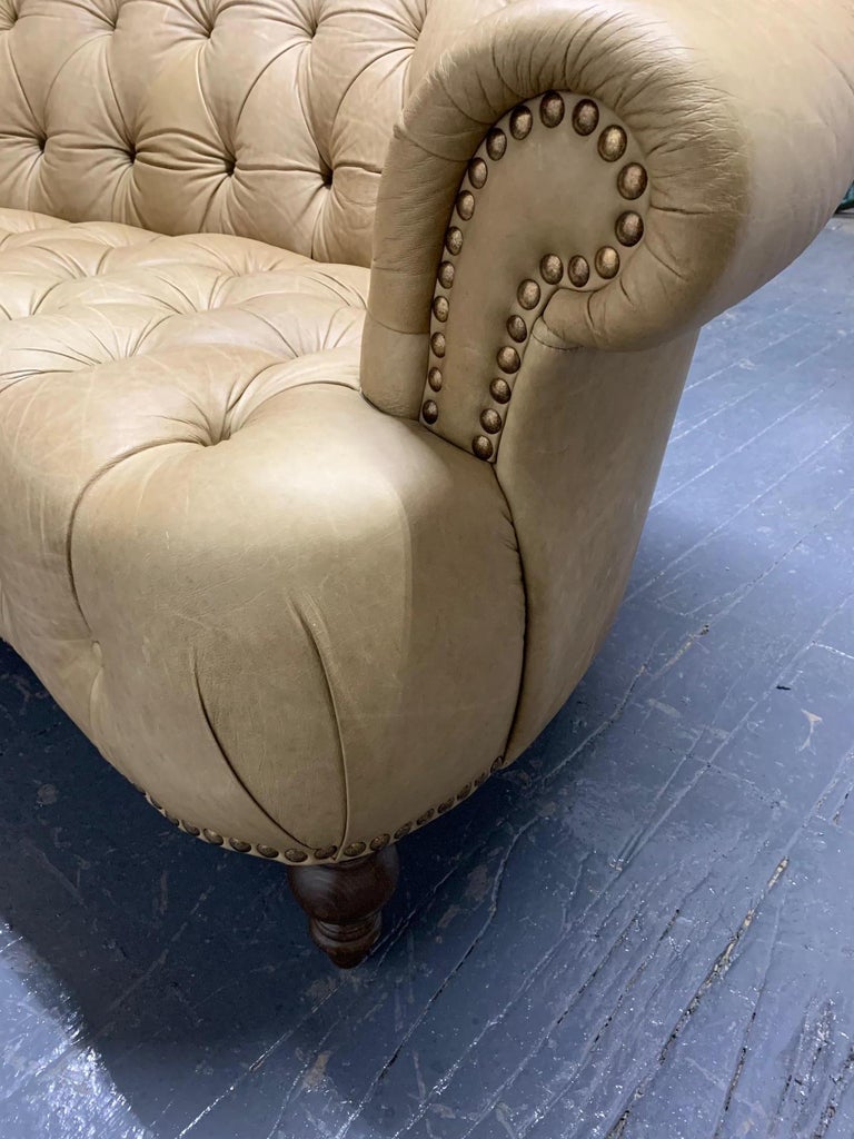 Leather Curved Chesterfield Style Sofa For Sale at 1stDibs curved