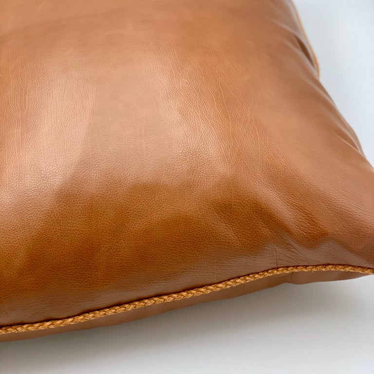 Leather Cushion, Brown Vegetable Tanned Small Size For Sale at 1stdibs