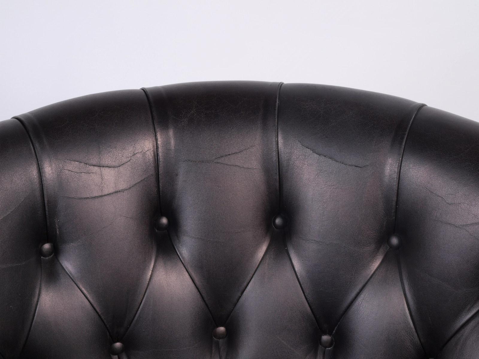 Leather Danish Lounge Chairs Attributed to Kaare Klint, Borge Mogensen 15
